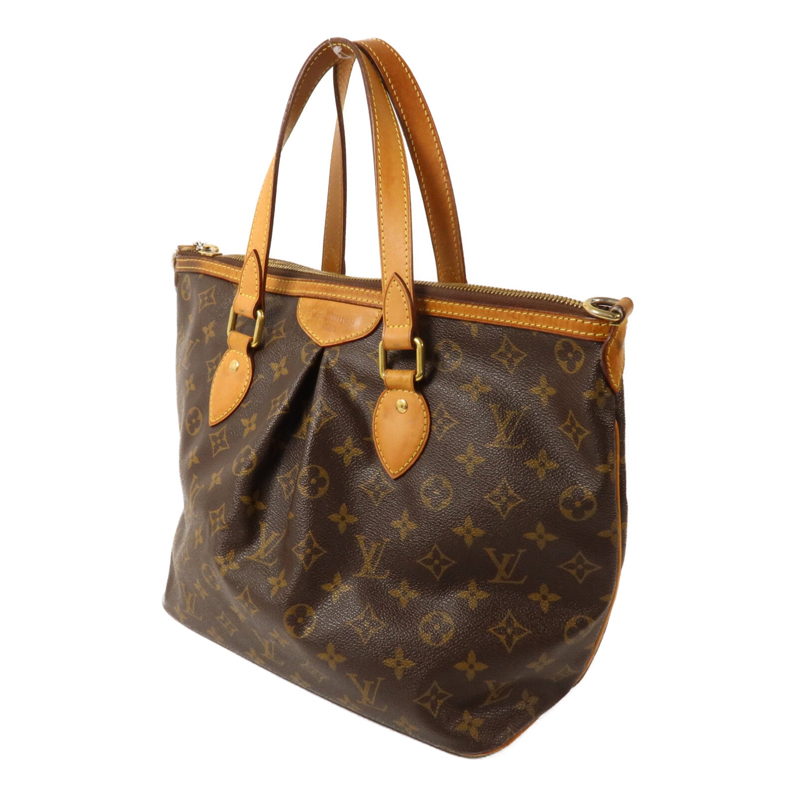 LOUIS VUITTON Monogram Palermo PM手挽肩背兩用袋棕色