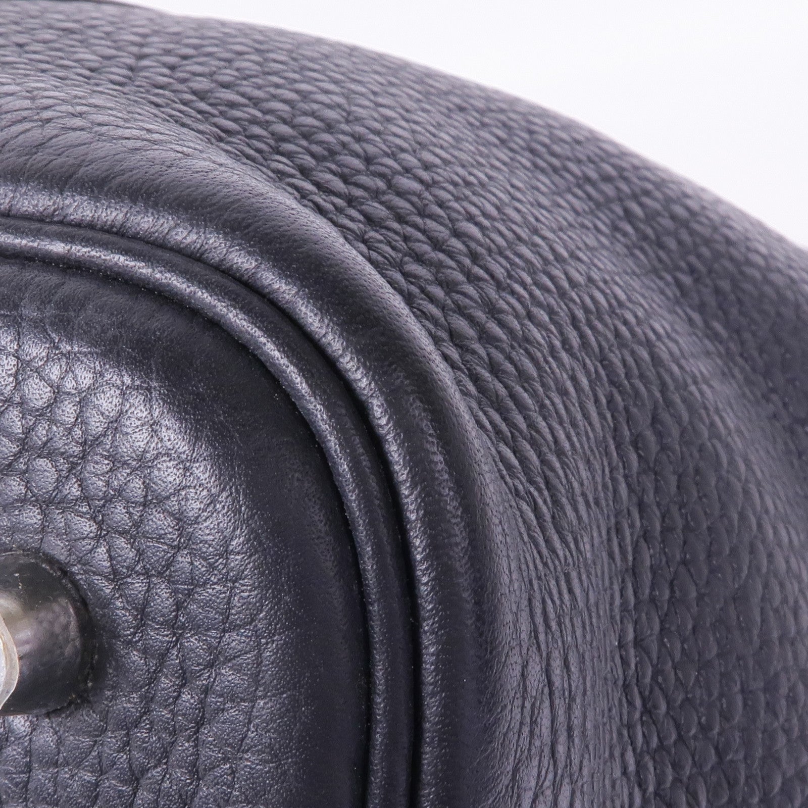 HERMES Clemence皮革Picotin MM銀扣手挽袋89 Noir