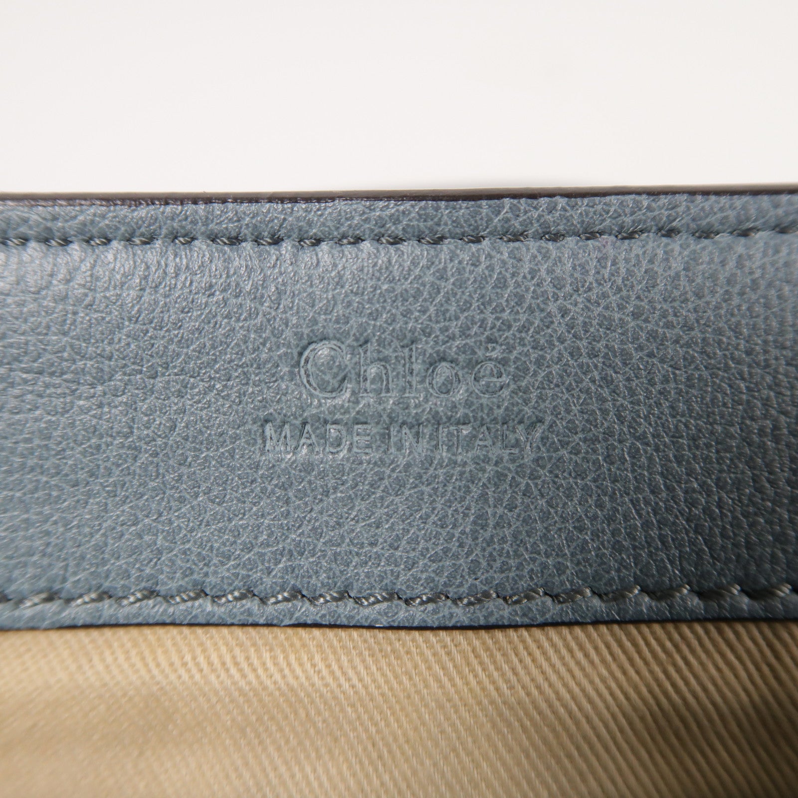 Chloe GHW Faye Day 2way Shoulder Bag Calfskin Leather Blue