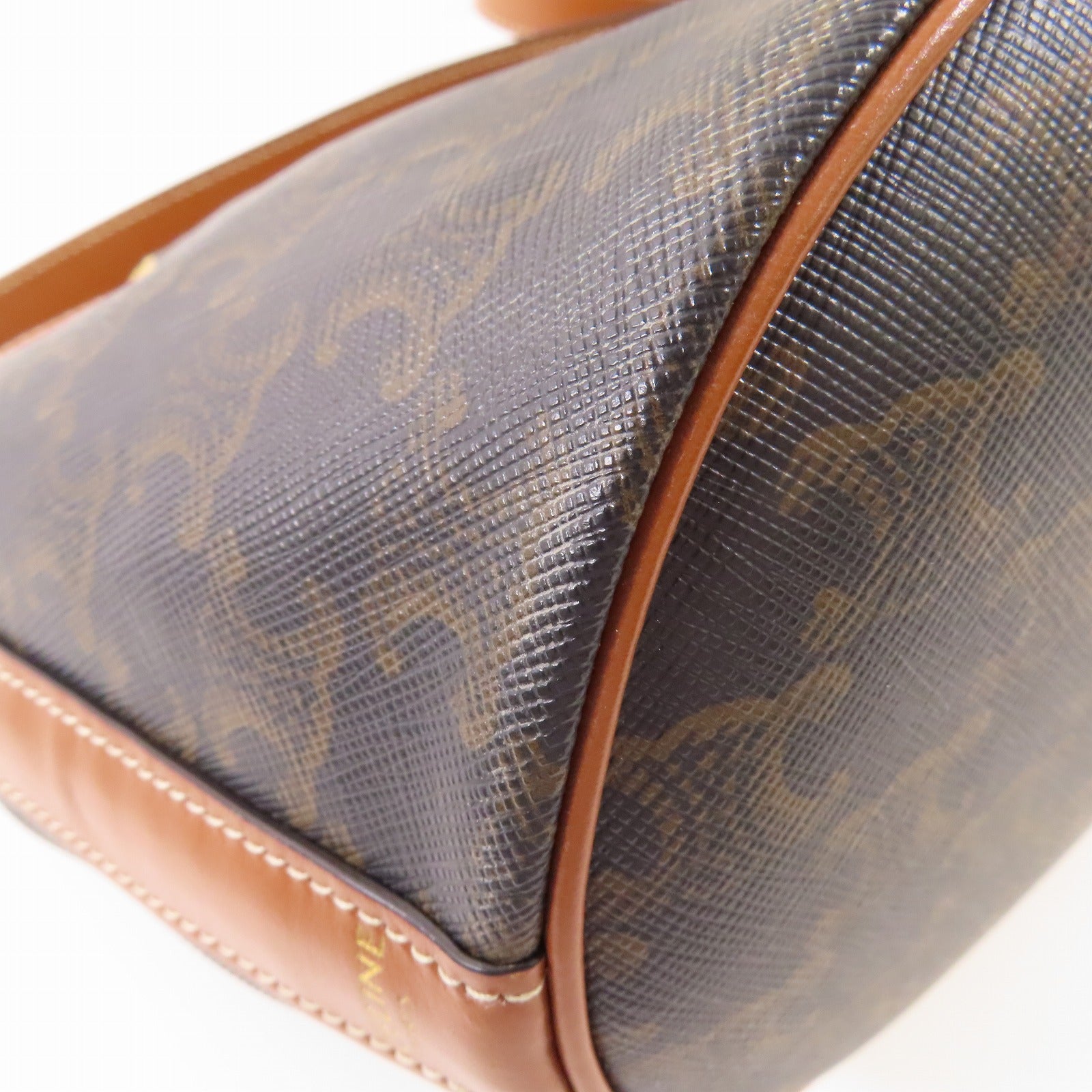 CELINE 【激減優惠】塗層帆布Shoulder Bag金扣肩背袋