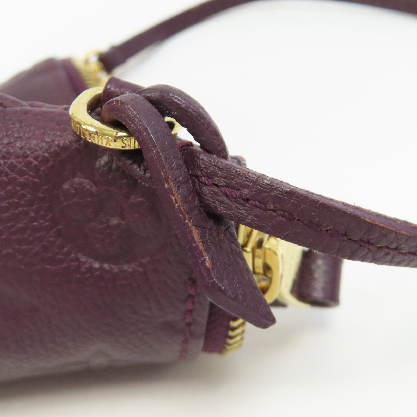 LOUIS VUITTON Monogram Empreinte Citadine Pochette金釦手挽袋紫色