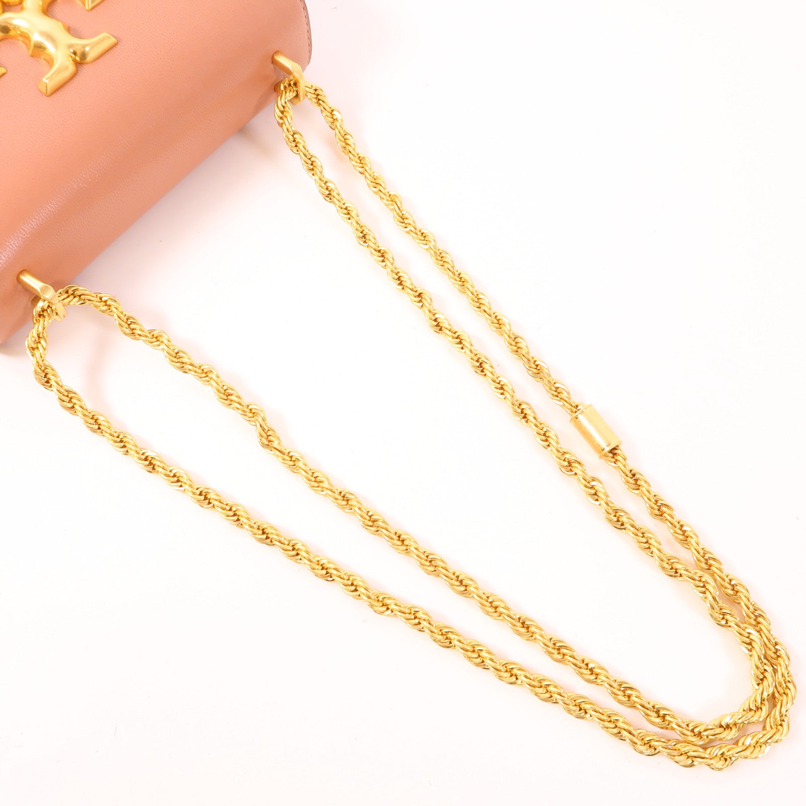 Tory Burch 牛皮皮革Chain Shoulder金扣鏈帶肩背袋