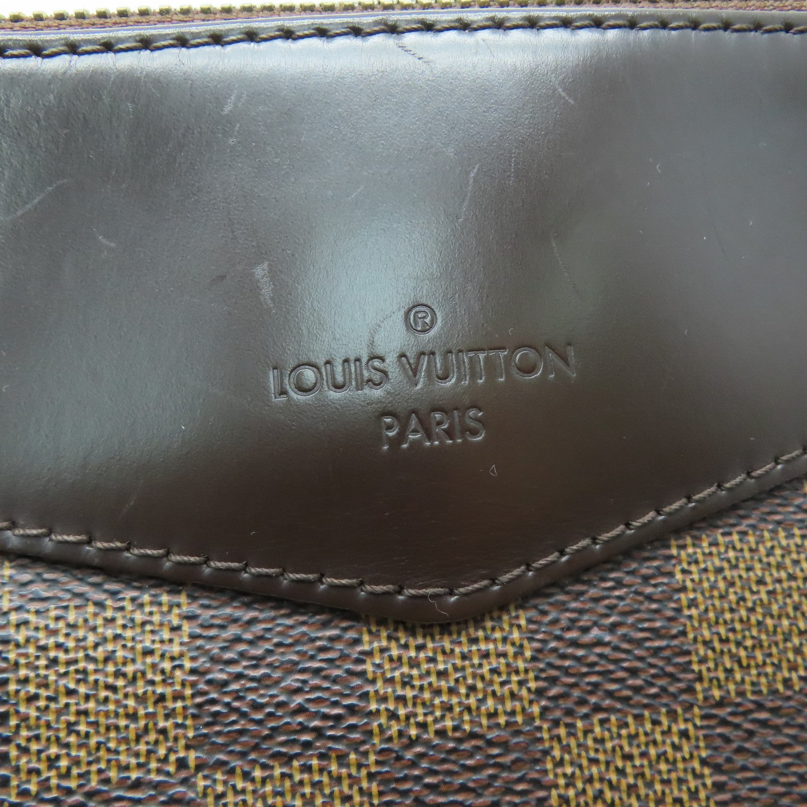 LOUIS VUITTON Damier Westminster GM gold buckle shoulder bag brown
