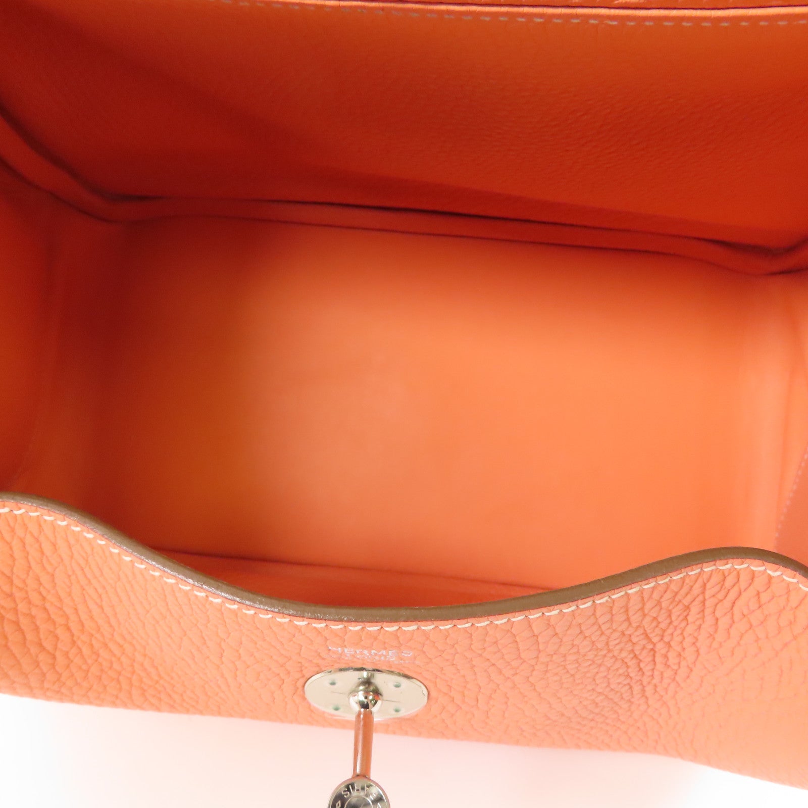 HERMES 【激減優惠】Clemence皮革Lindy 30銀扣肩背袋Flamingo