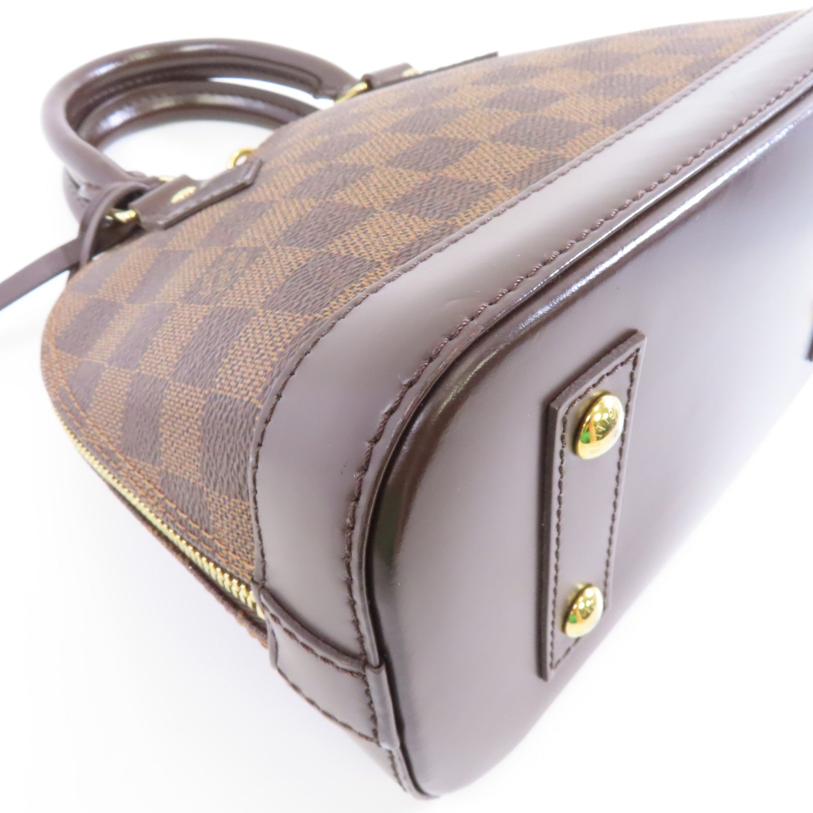 LOUIS VUITTON Damier Alma BB金扣手挽肩背兩用袋啡色