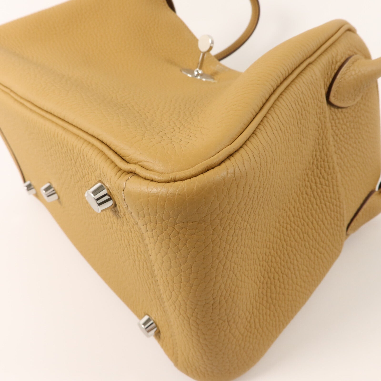 HERMES Clemence皮革Lindy 26手挽肩背兩用袋Biscuit