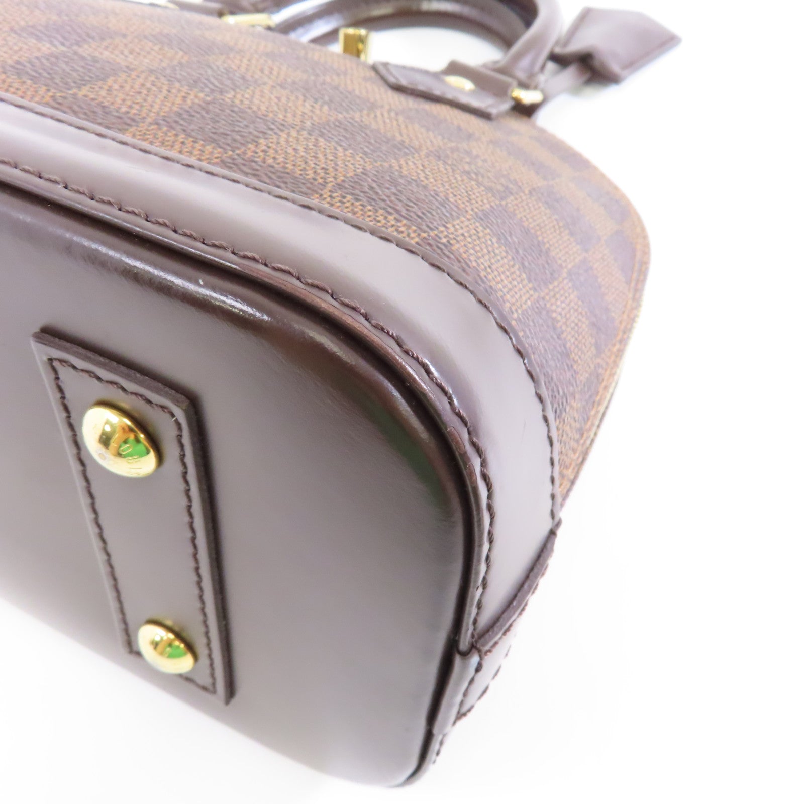LOUIS VUITTON Damier Alma BB金扣手挽肩背兩用袋啡色