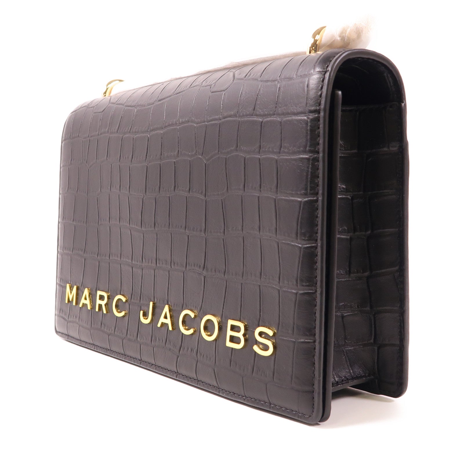 MARC JACOBS 牛皮皮革Chain Shoulder金扣鏈帶肩背袋