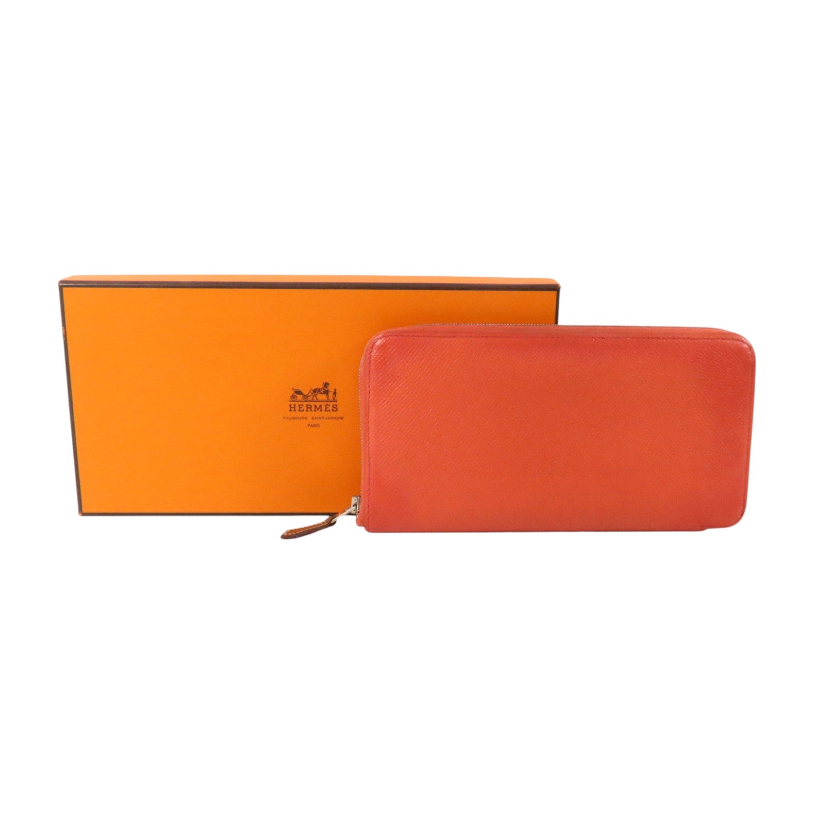 HERMES Epsom皮革Silk In Wallet銀扣長錢包Rose Jaipur