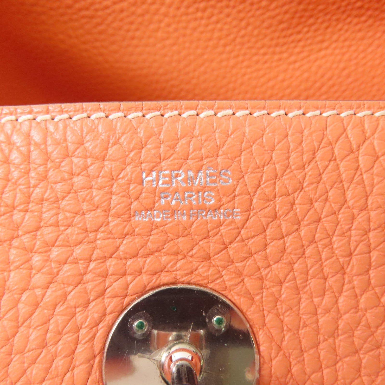 HERMES 【激減優惠】Clemence皮革Lindy 30銀扣肩背袋Flamingo