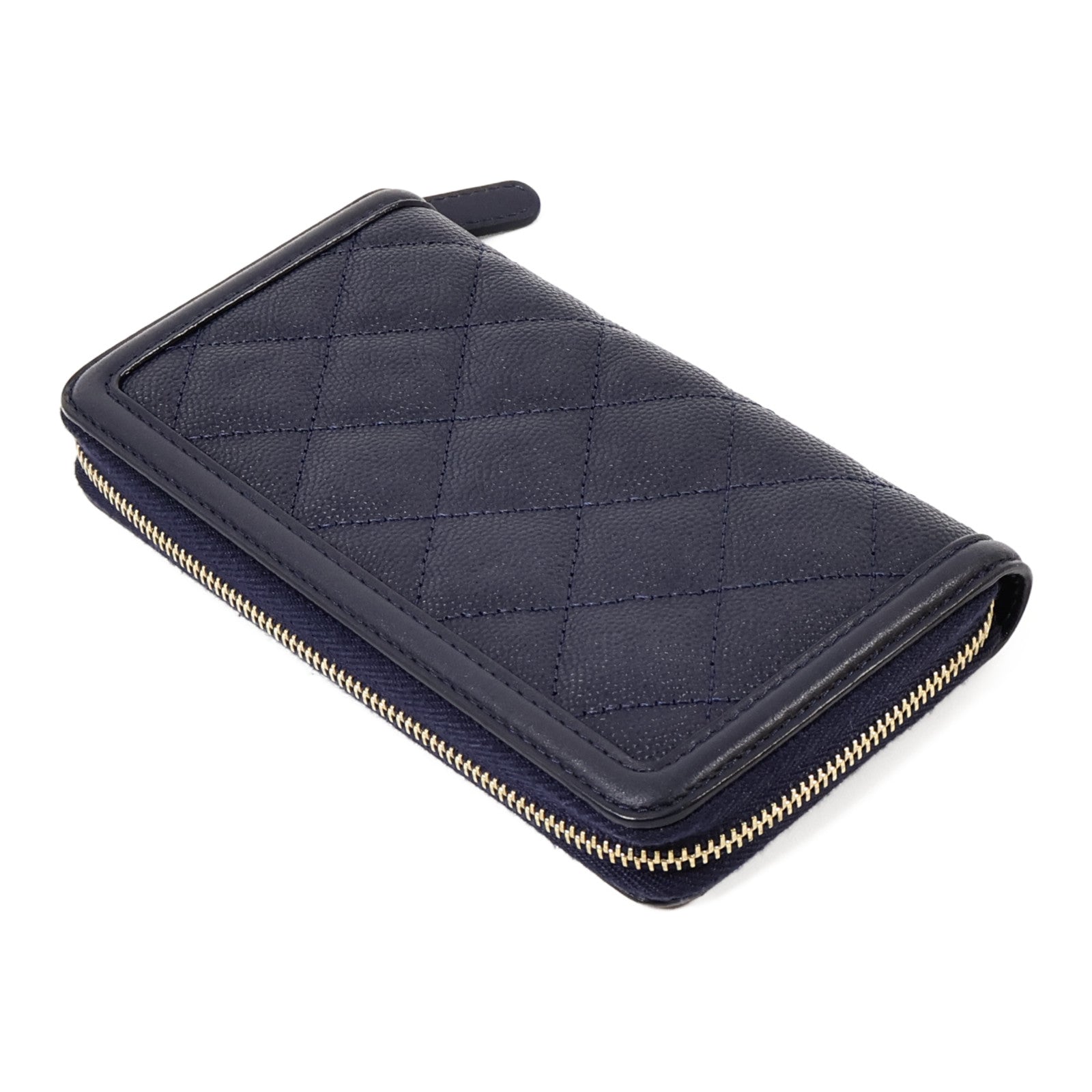 CHANEL 牛皮皮革CC Filigree Zipper Medium長錢包