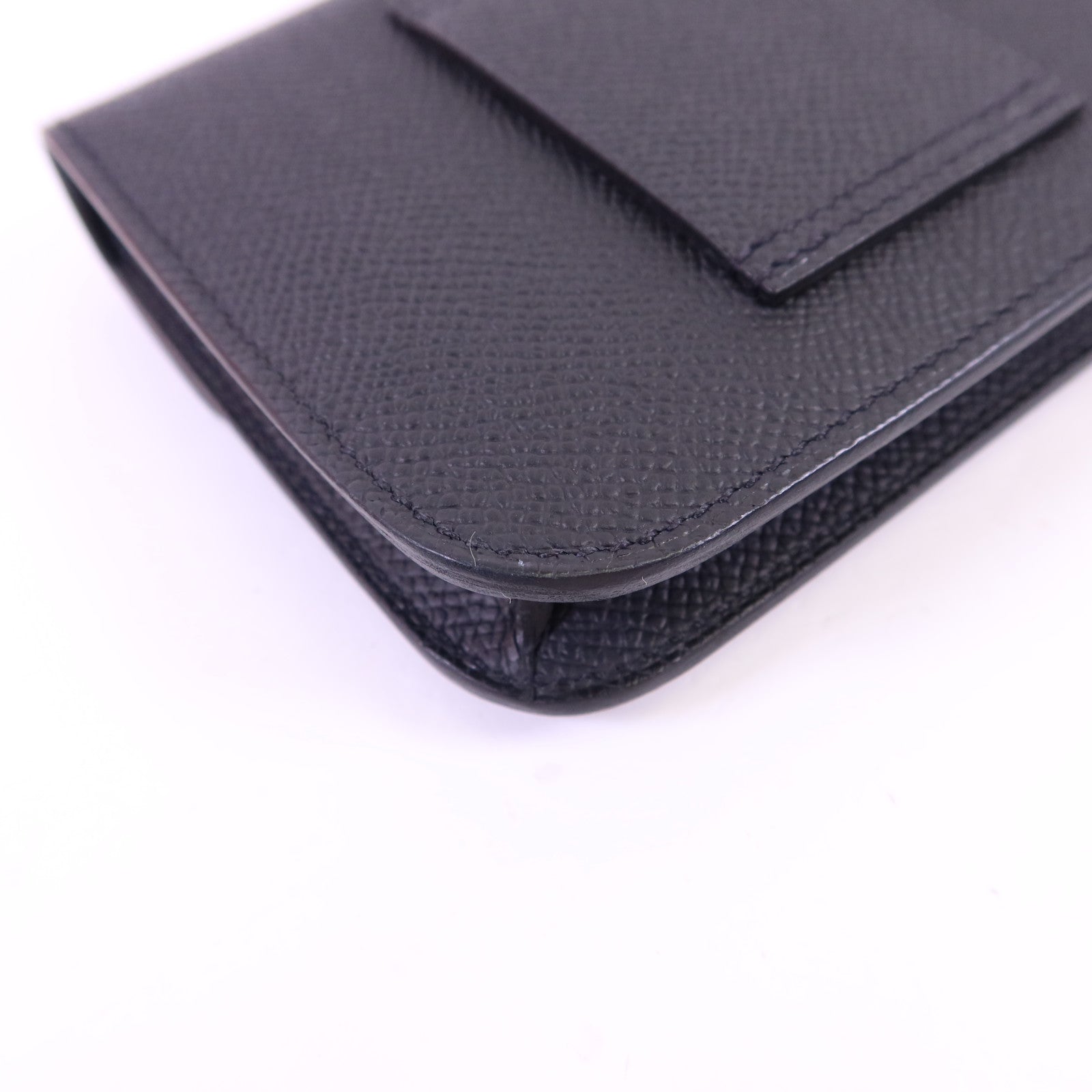 HERMES Epsom皮革Constance Slim金扣錢包Noir