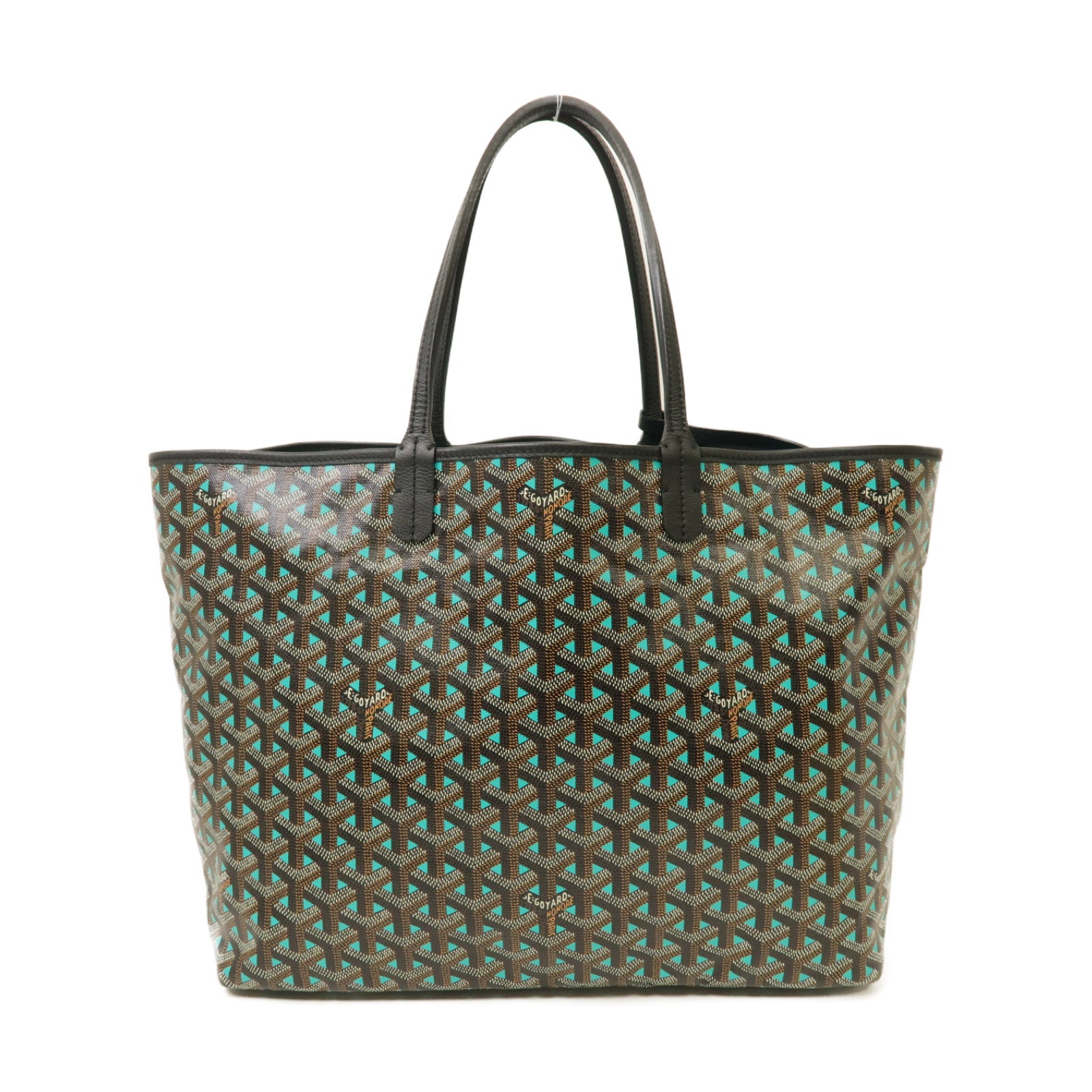 GOYARD 塗層帆布Saint Louis Claire-Voie PM Bag銀扣肩背袋黑色/綠色