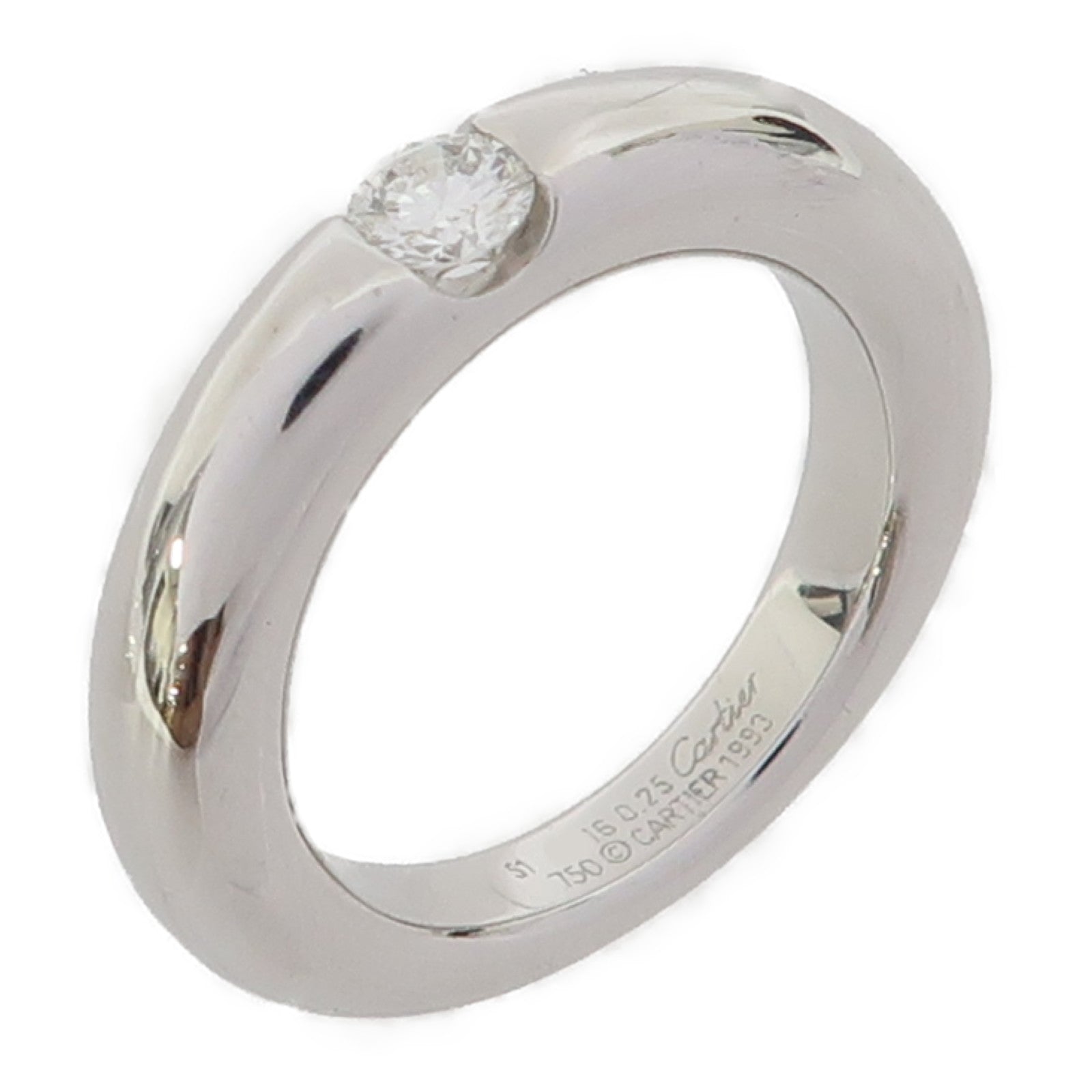 CARTIER 18K白金Ellipse Ring戒指Cartier#51/US#5.75