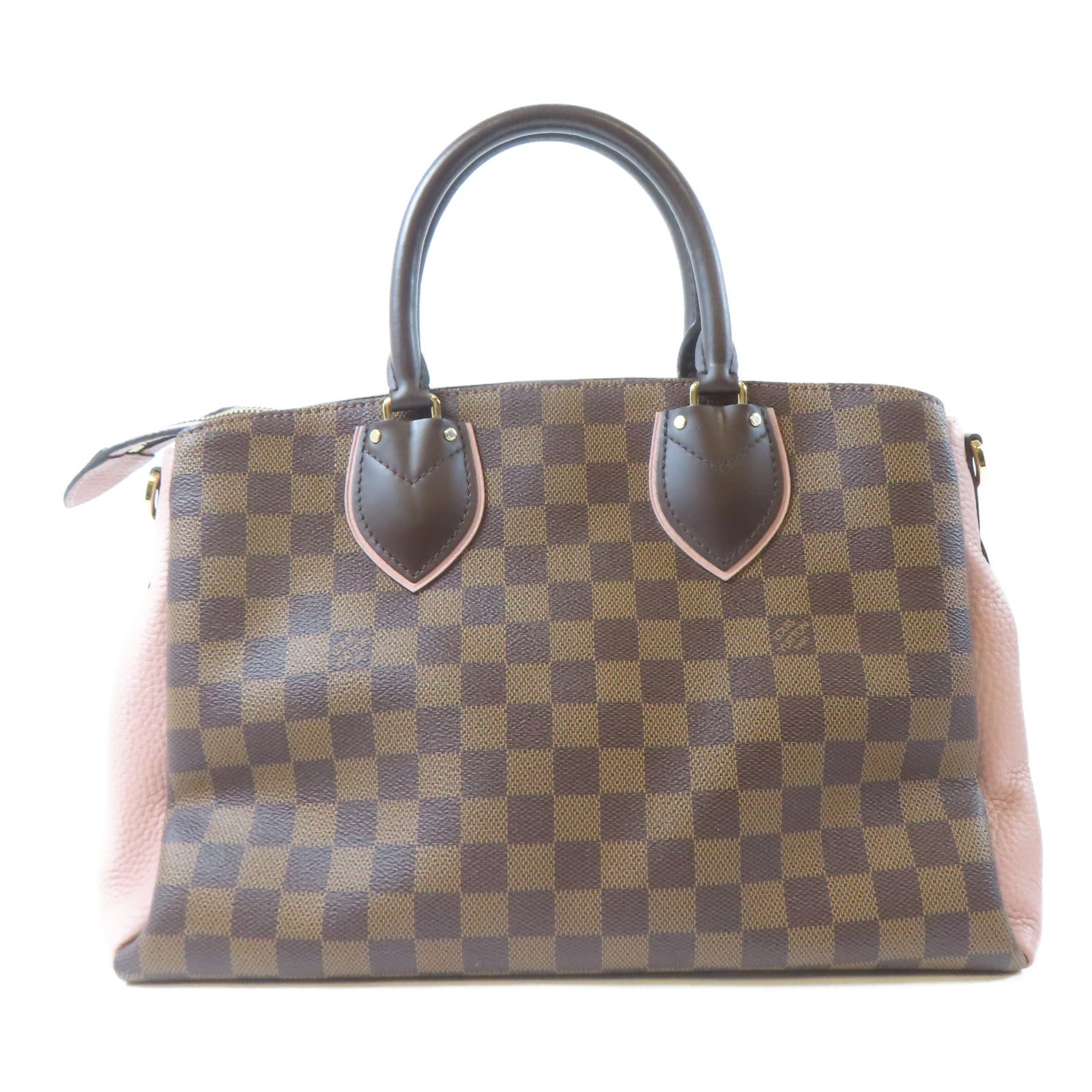 LOUIS VUITTON 【激減優惠】Damier Normandy金扣手挽肩背兩用袋啡色/粉紅色