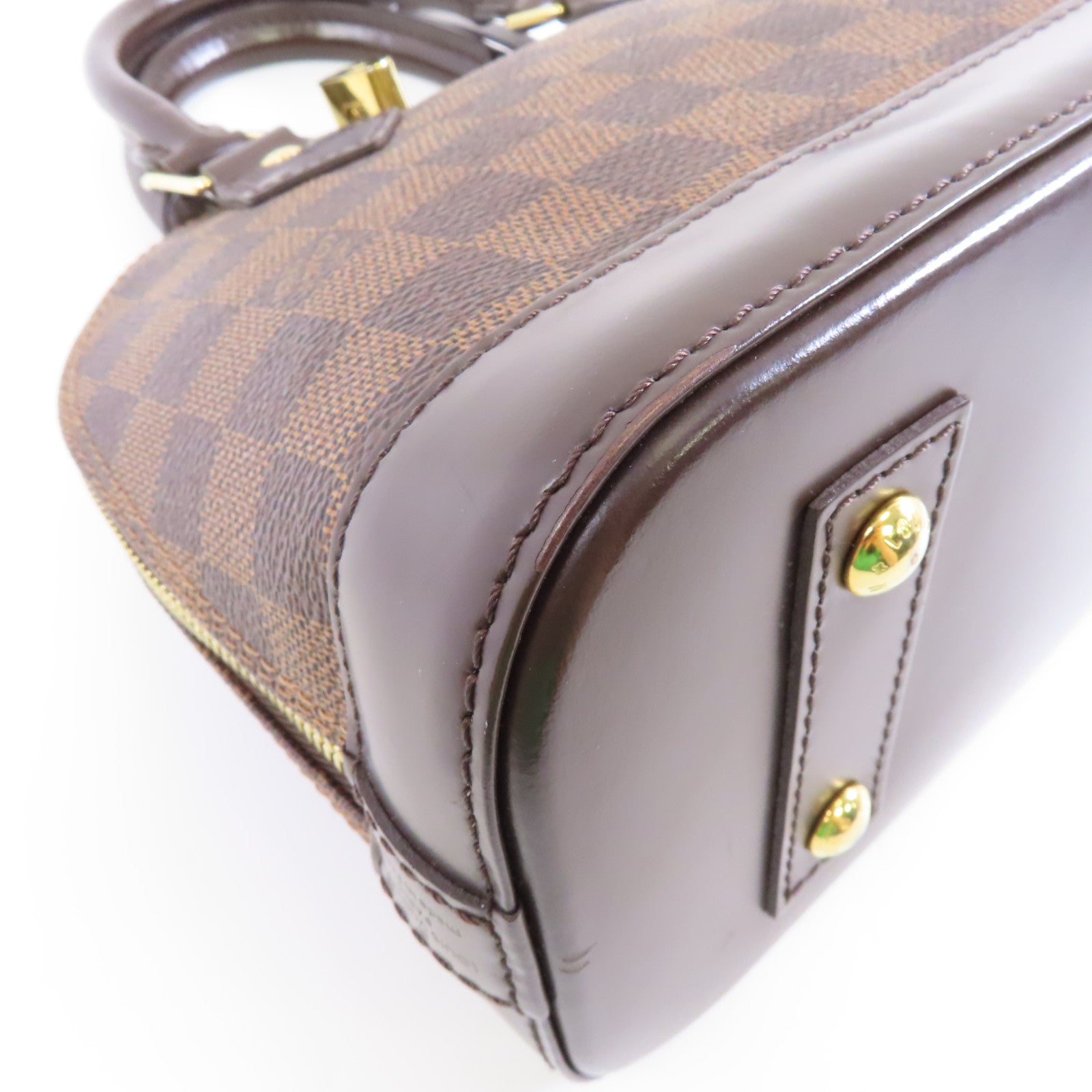 LOUIS VUITTON Damier Alma BB金扣手挽肩背兩用袋啡色