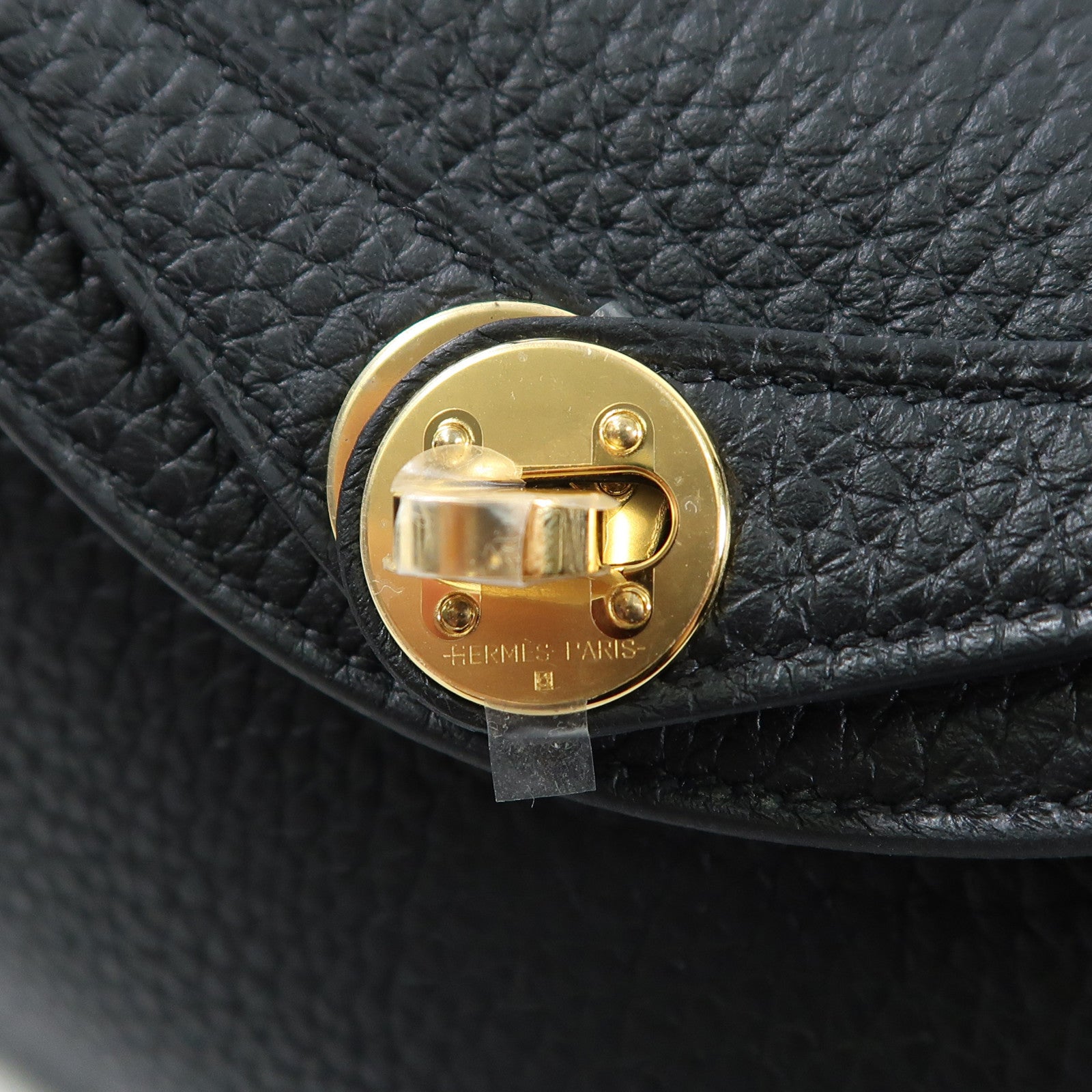 HERMES Clemence皮革Mini Lindy20金扣肩背袋Noir