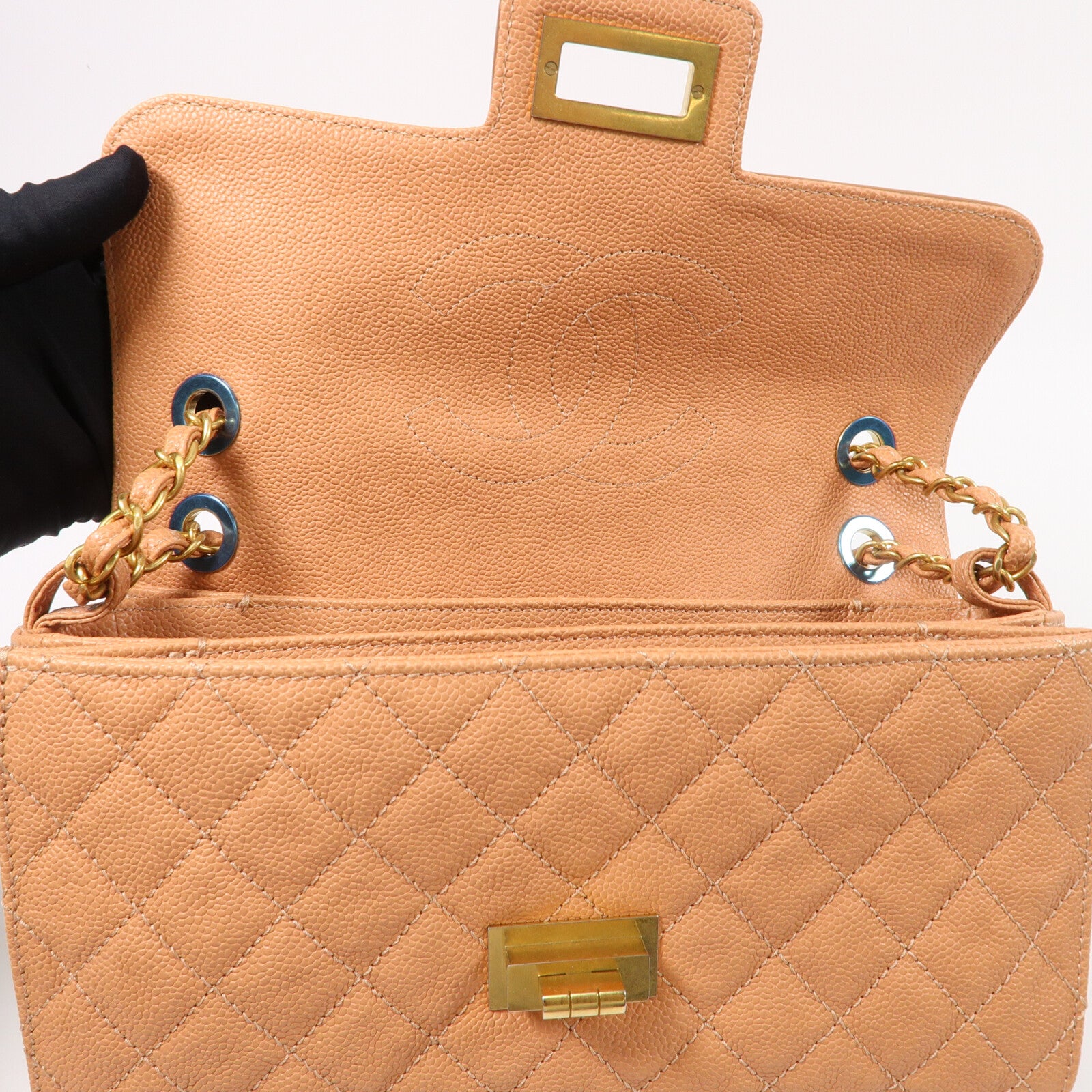 CHANEL 牛皮皮革Chain Shoulder鏈帶肩背袋