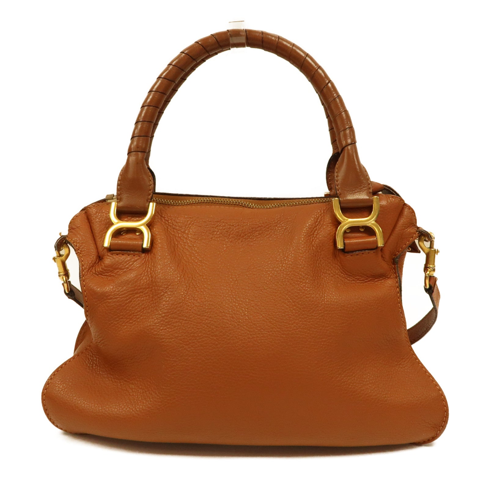 Chloe 牛皮皮革Shoulder Bag金扣肩背袋啡色