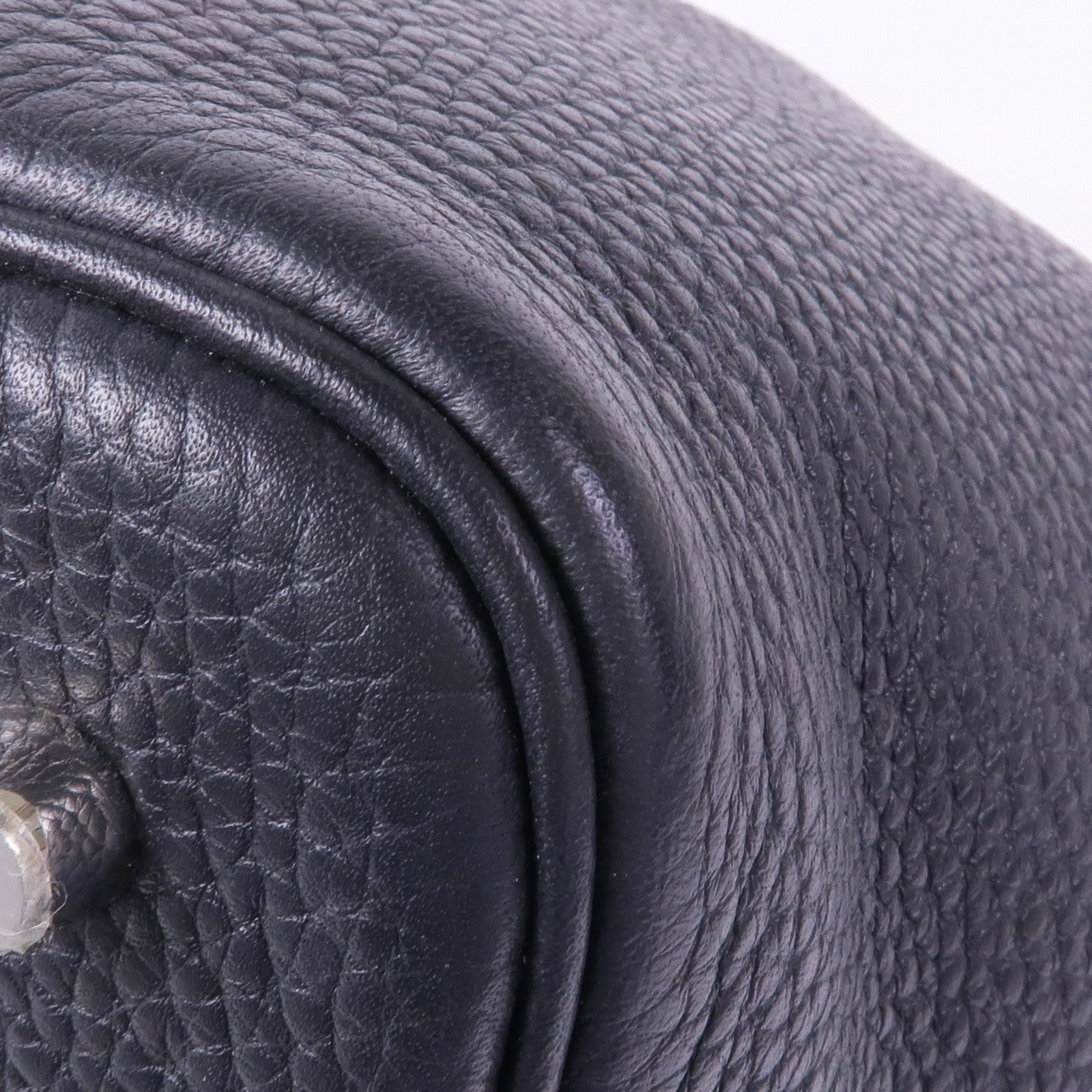 HERMES Clemence皮革Picotin MM銀扣手挽袋89 Noir