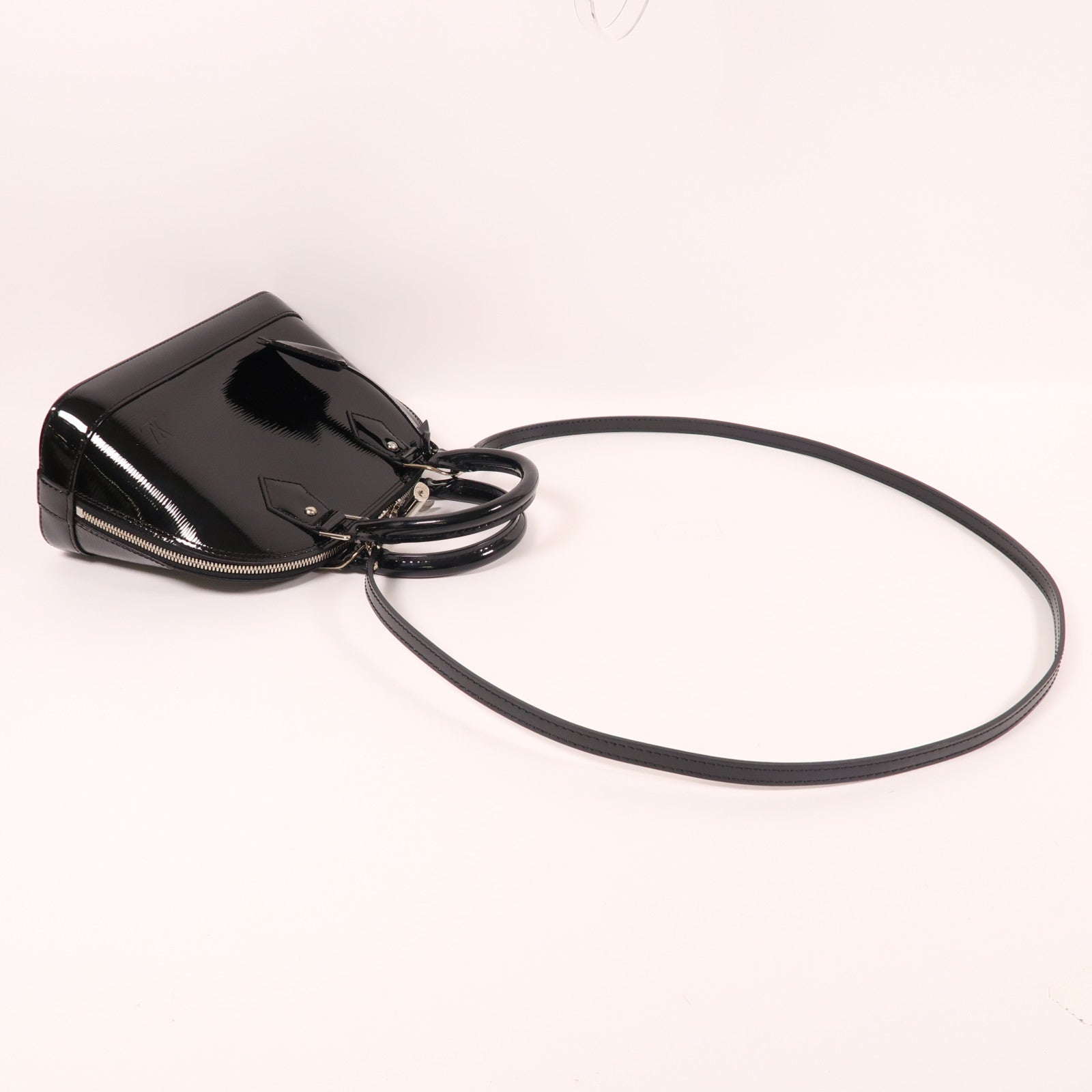 LOUIS VUITTON Epi Electric Alma BB銀扣手挽肩背兩用袋黑色