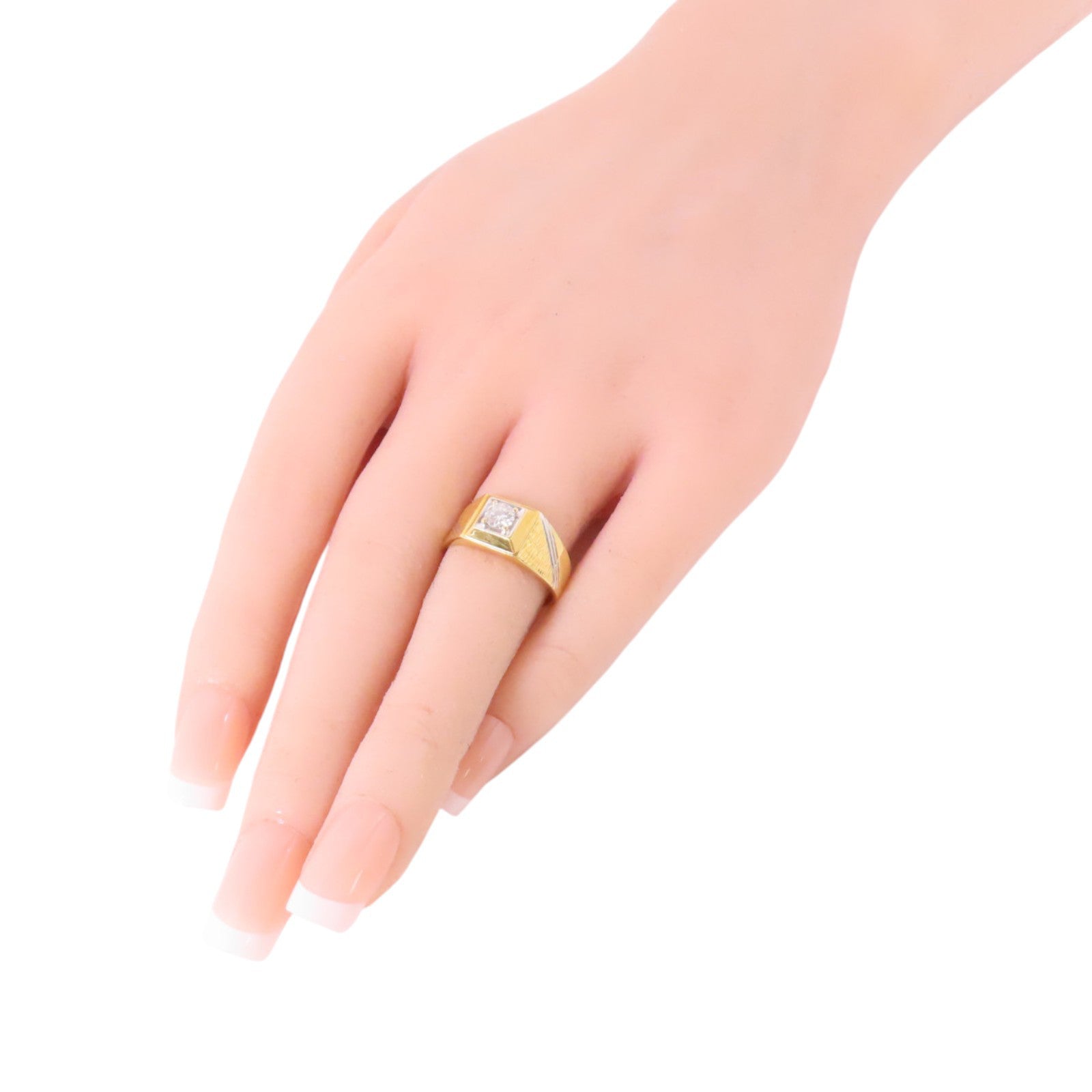 JEWELRY 18K黃金/白金/鑽石Diamond Ring戒指US#6.25