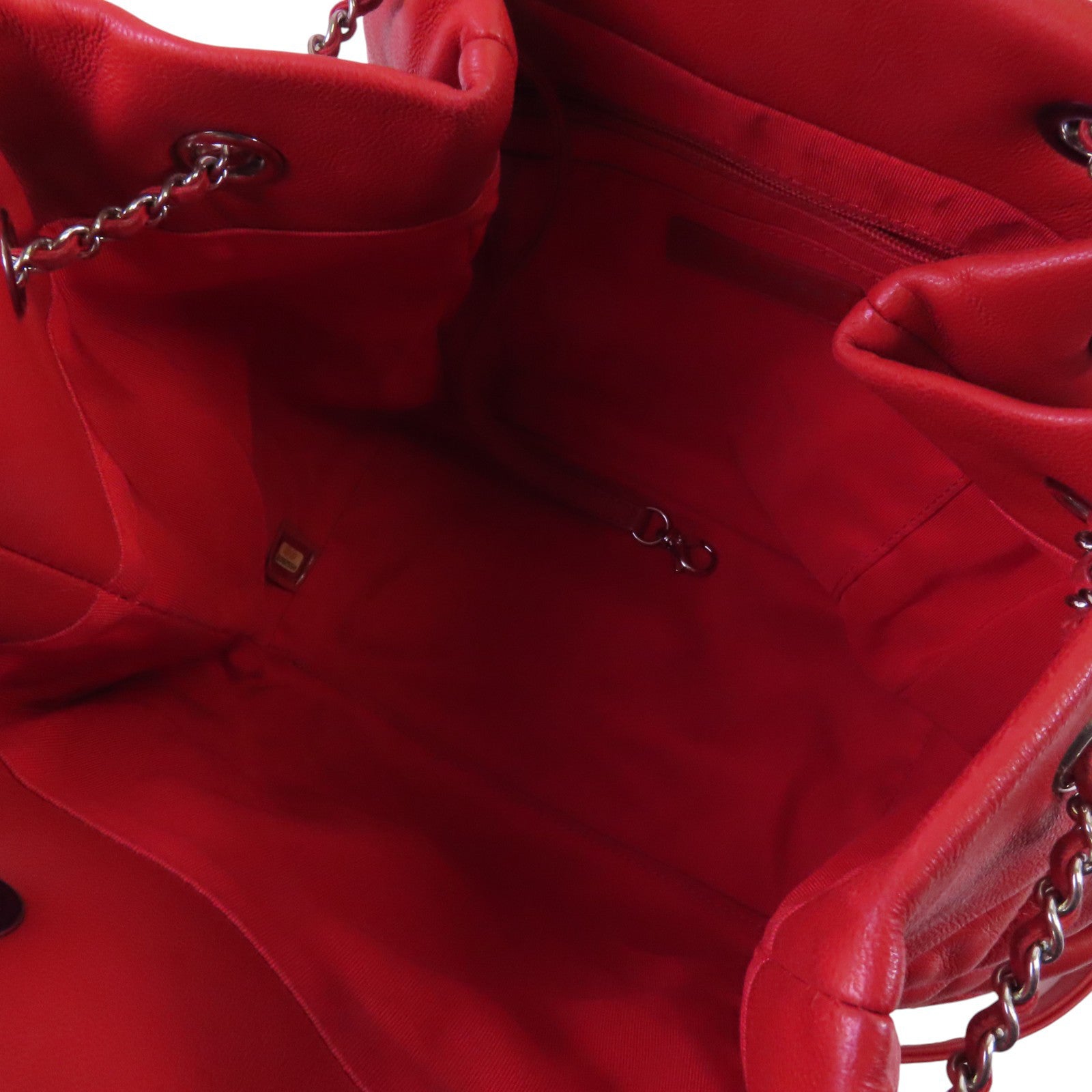 CHANEL 羊皮皮革2Way Bucket Bag銀扣鏈帶手挽肩背兩用袋