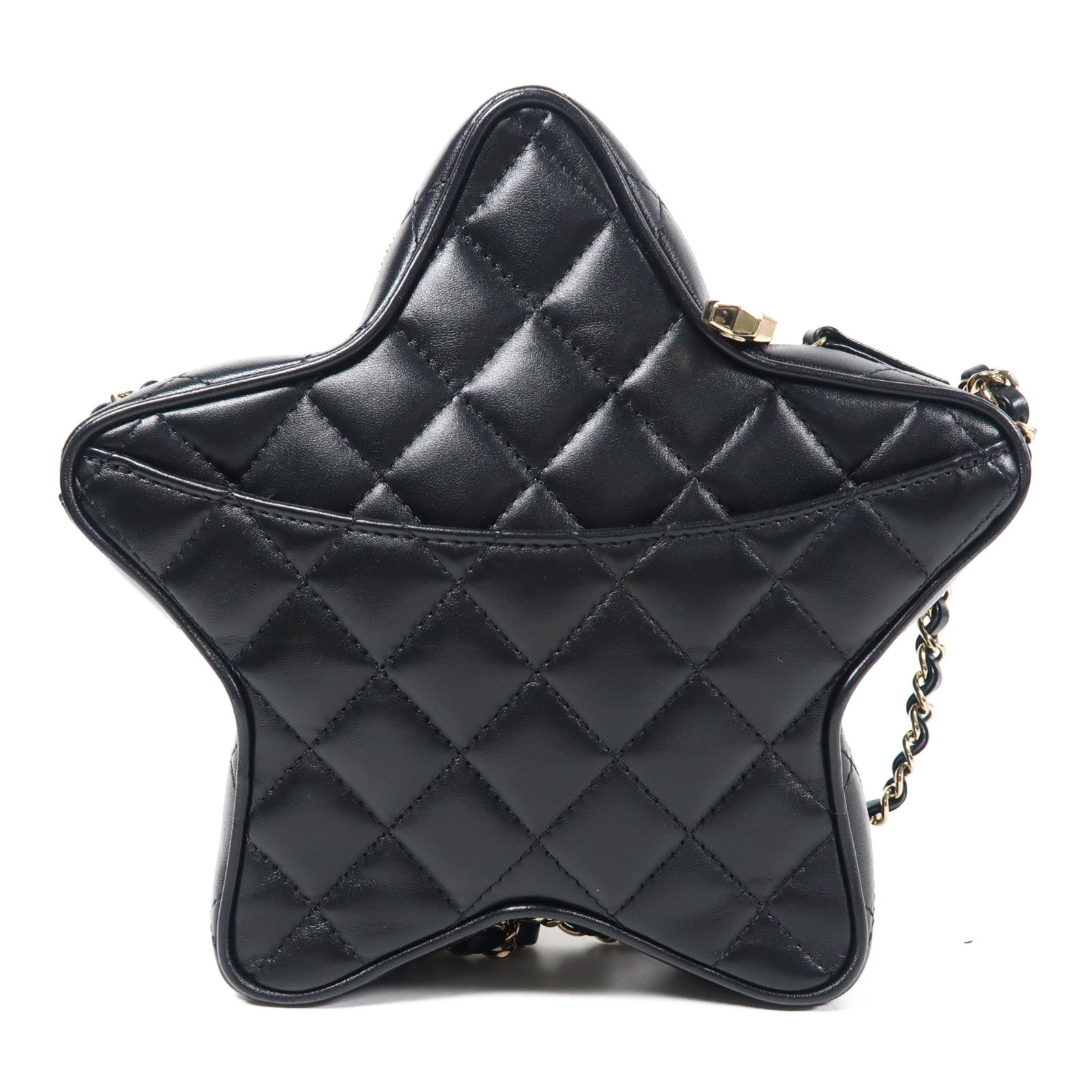 CHANEL 【激減優惠】羊皮皮革Chain Shoulder金扣鏈帶肩背袋黑色