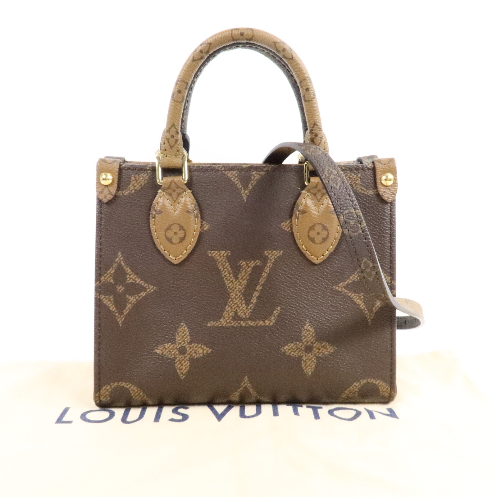 LOUIS VUITTON Monogram Reverse OnTheGo BB手挽肩背兩用袋