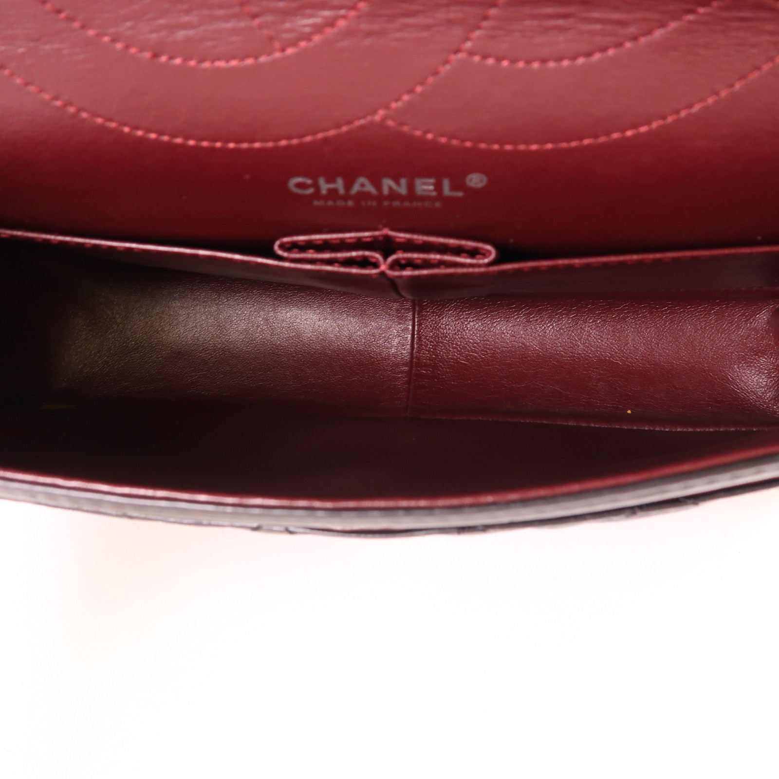 CHANEL 牛皮皮革2.55 Jumbo銀扣鏈帶肩背袋