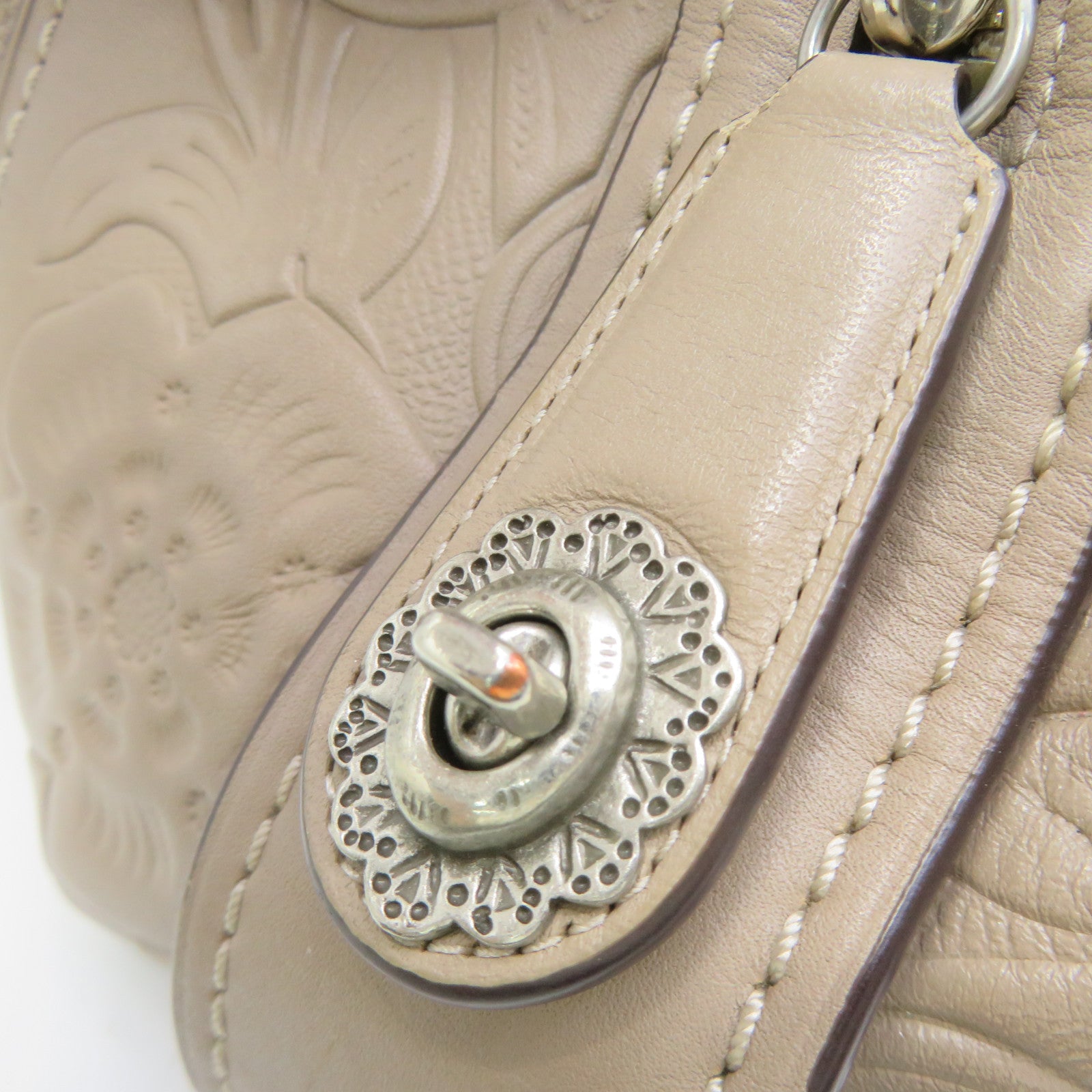 COACH 牛皮皮革Shoulder Bag肩背袋灰色