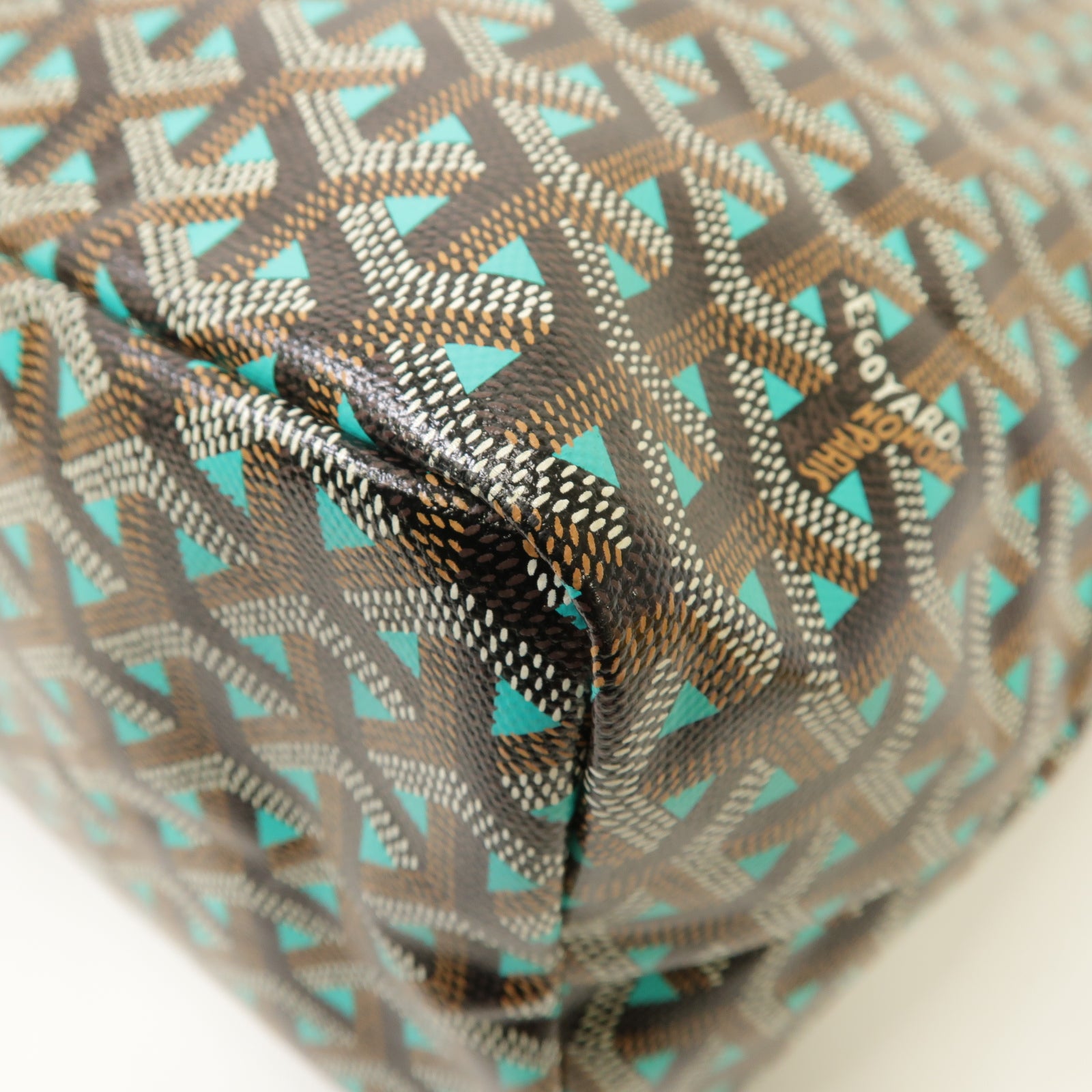 GOYARD 塗層帆布Saint Louis Claire-Voie PM Bag銀扣肩背袋黑色/綠色