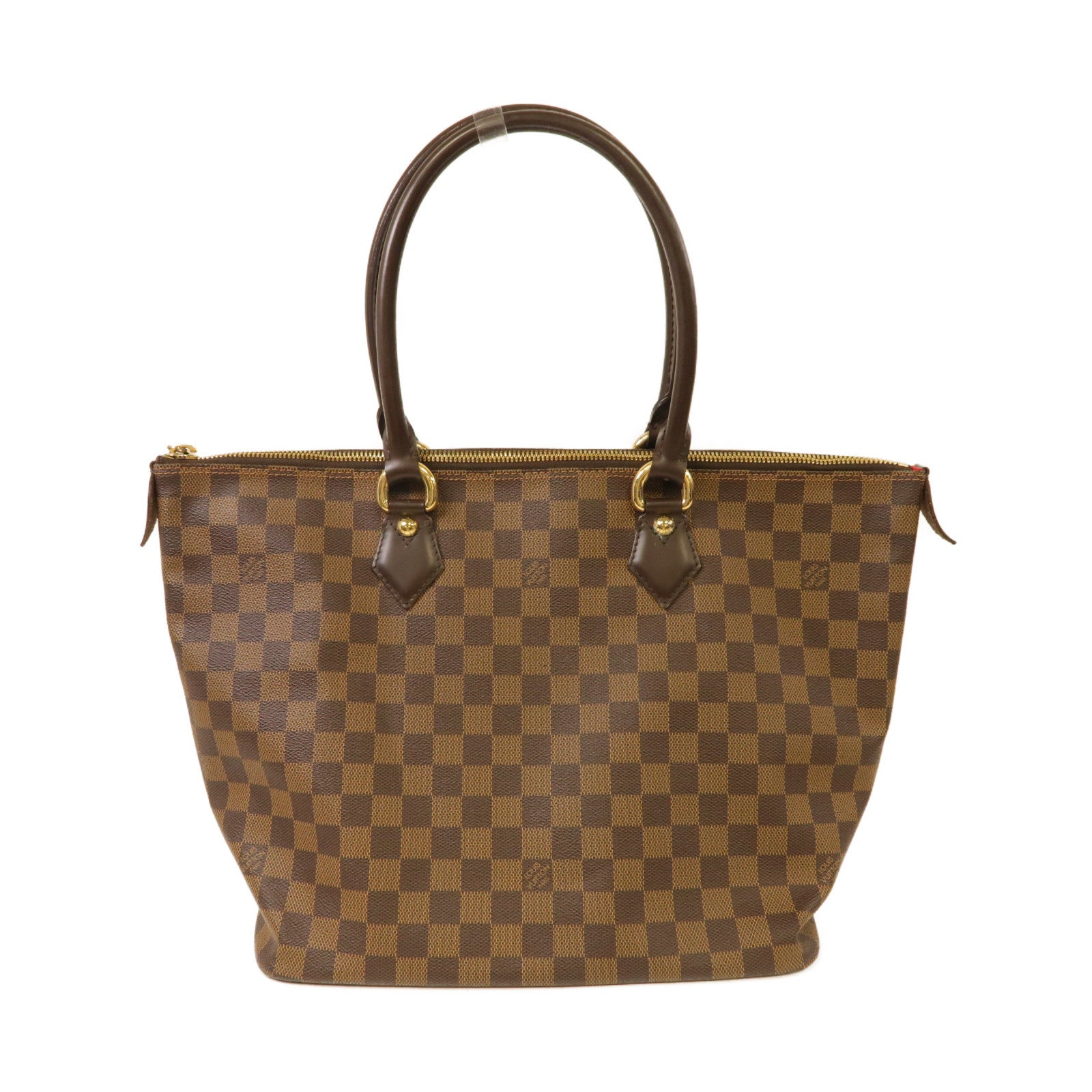 LOUIS VUITTON Damier Saleya MM金扣手挽袋啡色