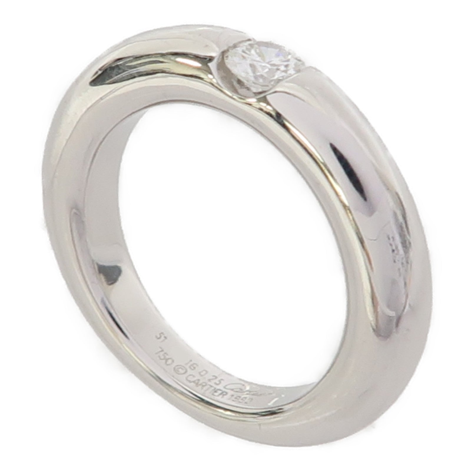 CARTIER 18K白金Ellipse Ring戒指Cartier#51/US#5.75