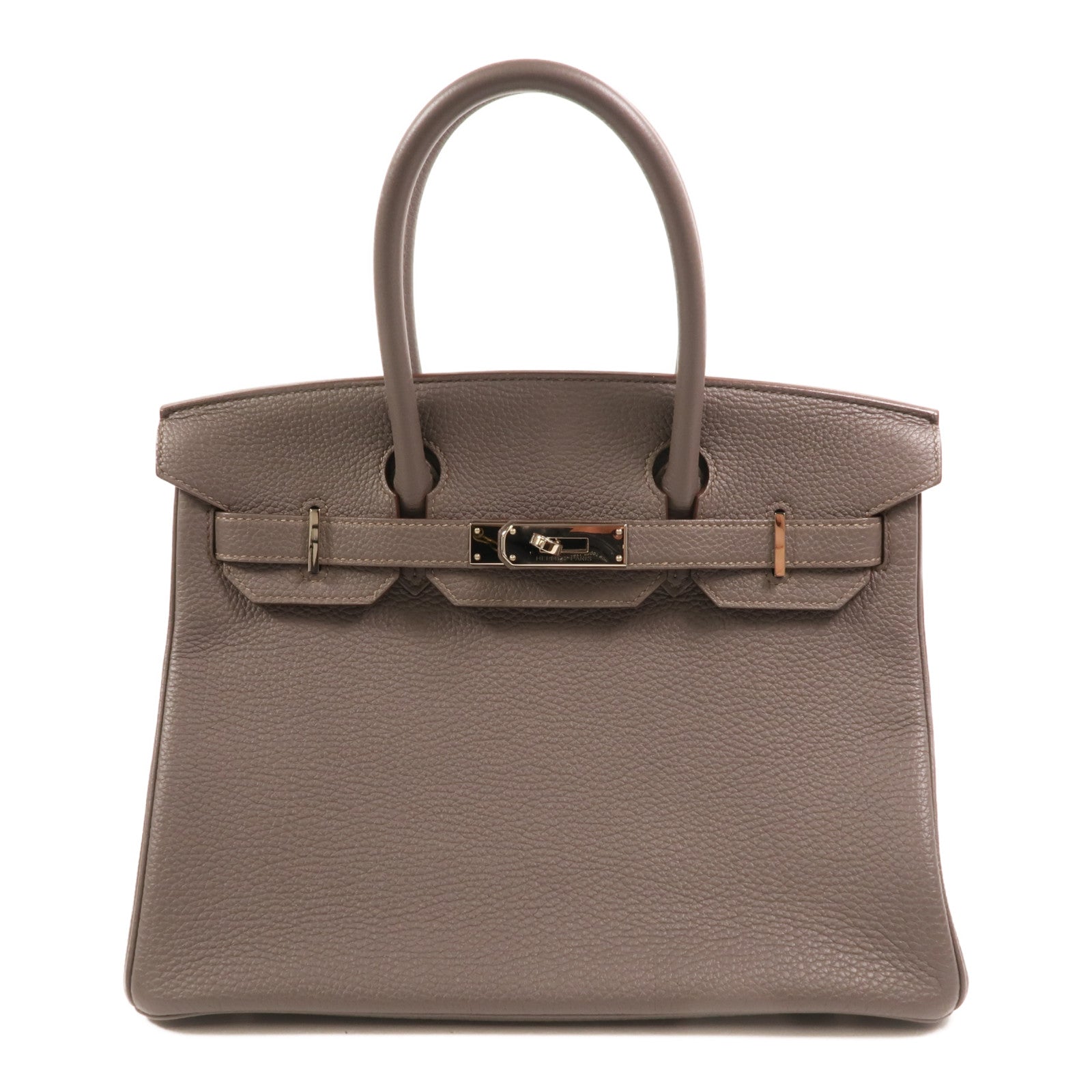 HERMES Togo皮革Birkin 30銀扣手挽袋Etain
