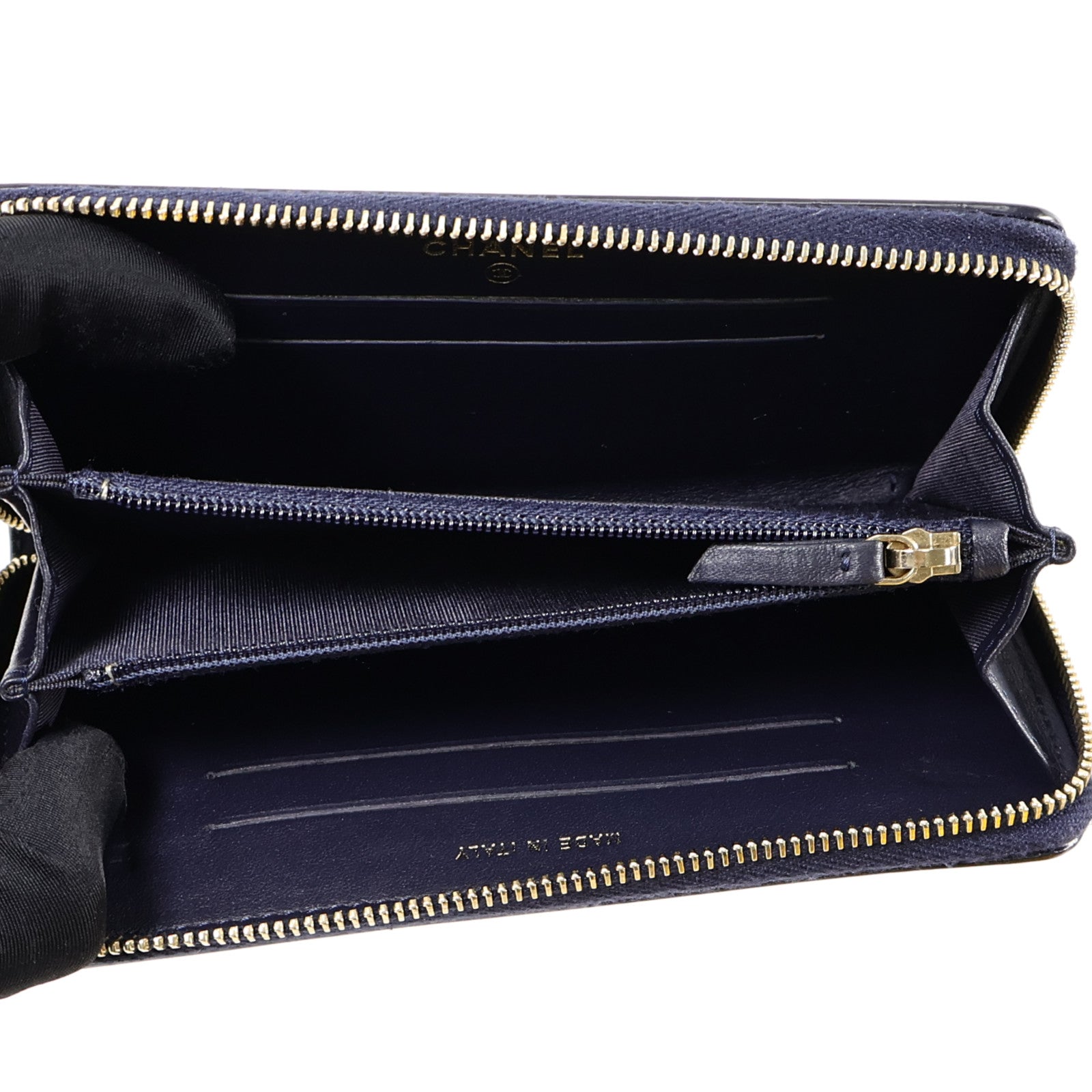 CHANEL 牛皮皮革CC Filigree Zipper Medium長錢包