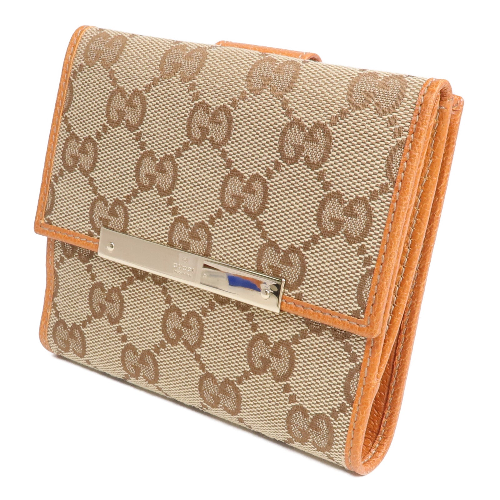 GUCCI 帆布/皮革Wallet金扣錢包