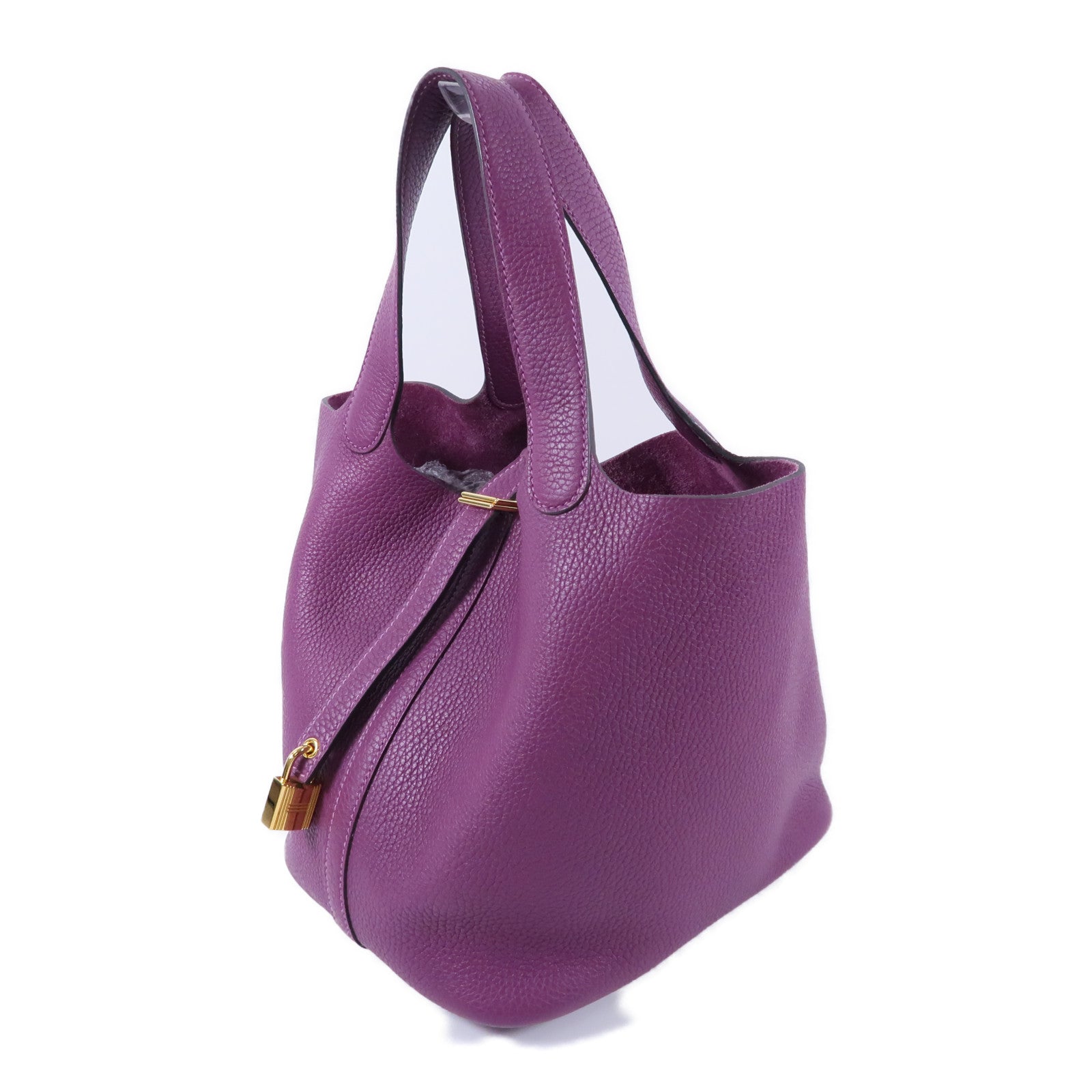 HERMES Clemence皮革Picotin MM扣手挽袋Anemone