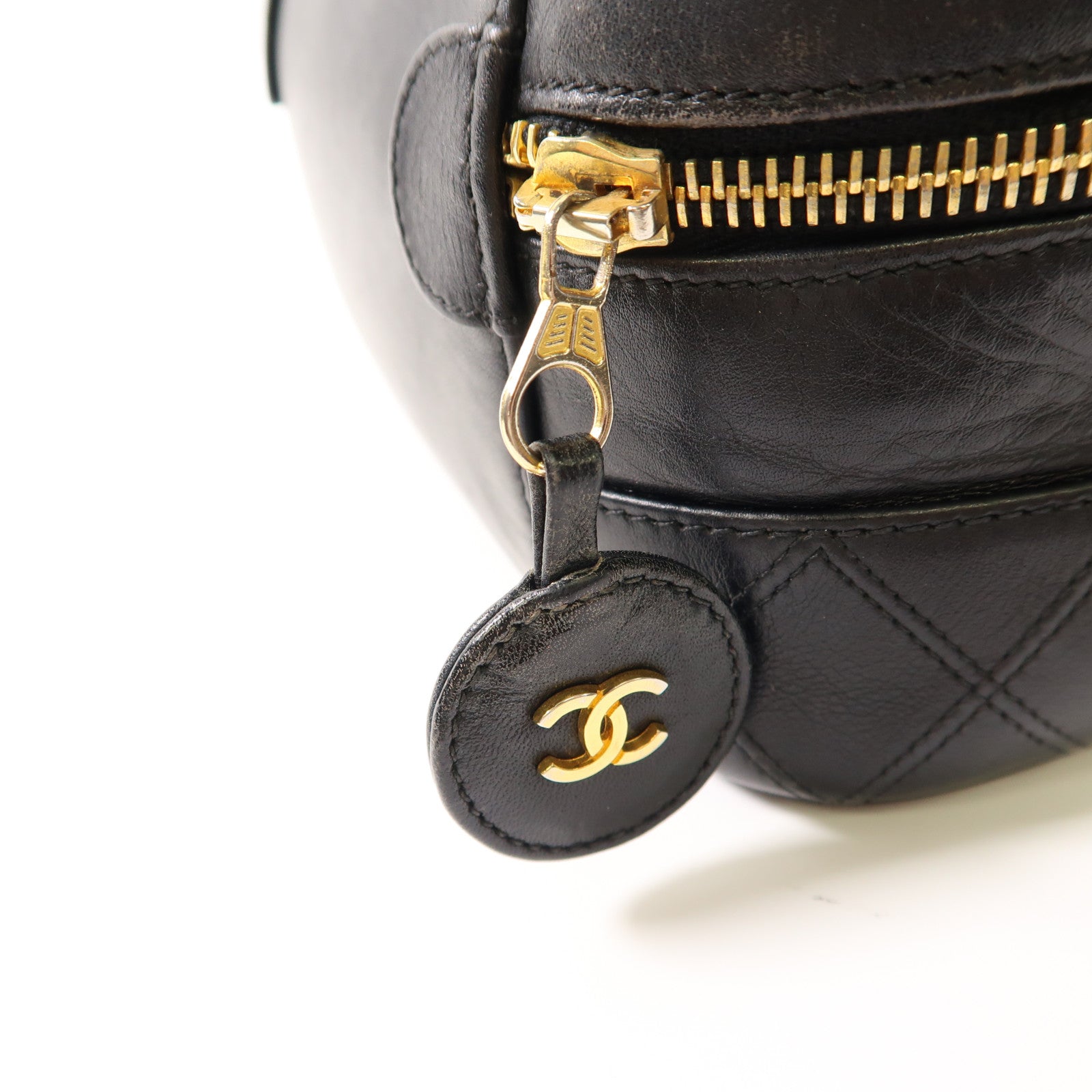 CHANEL 牛皮皮革Vintage Vanity Case金扣手挽袋
