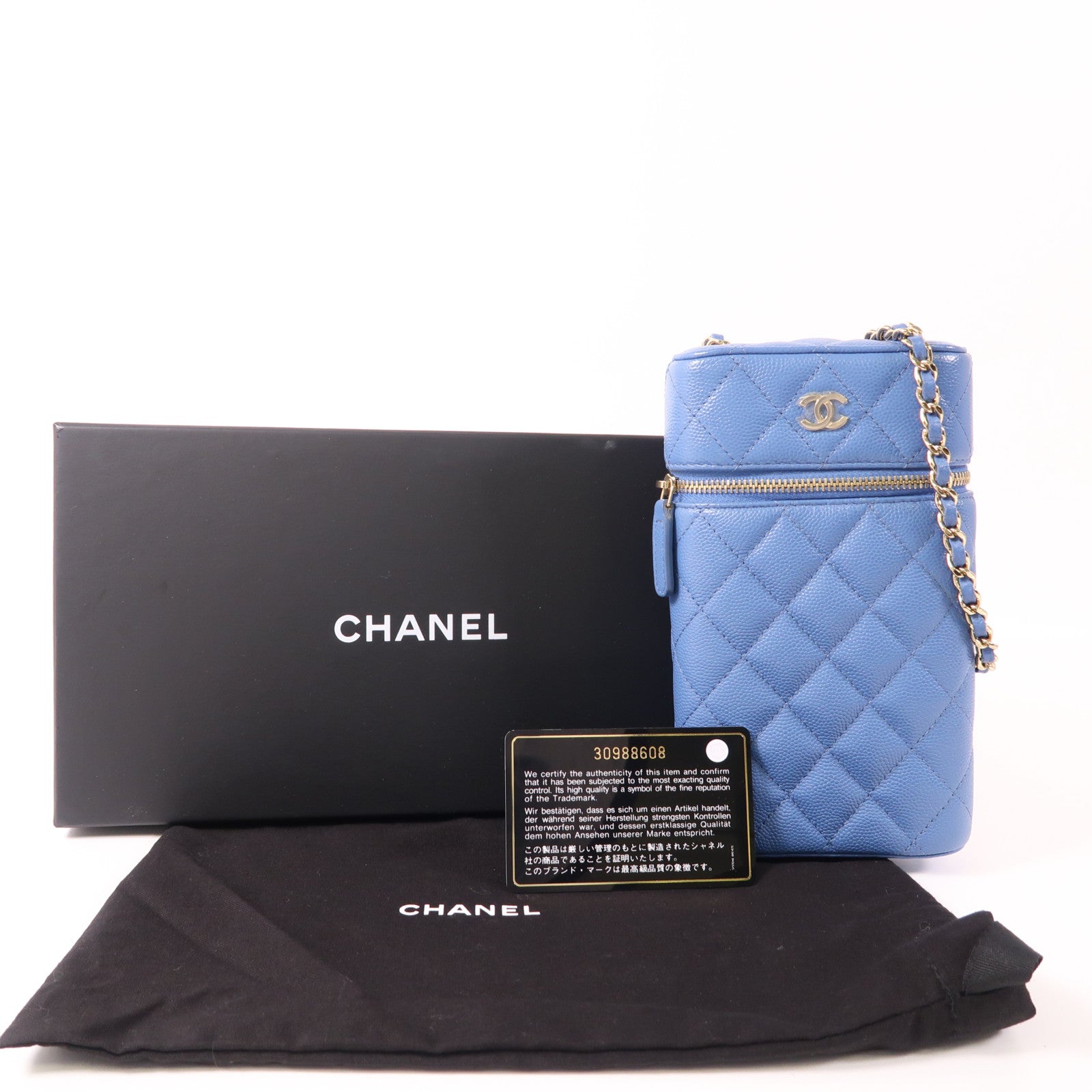 CHANEL【激減優惠】 牛皮皮革Classic Vanity金扣鏈帶肩背袋