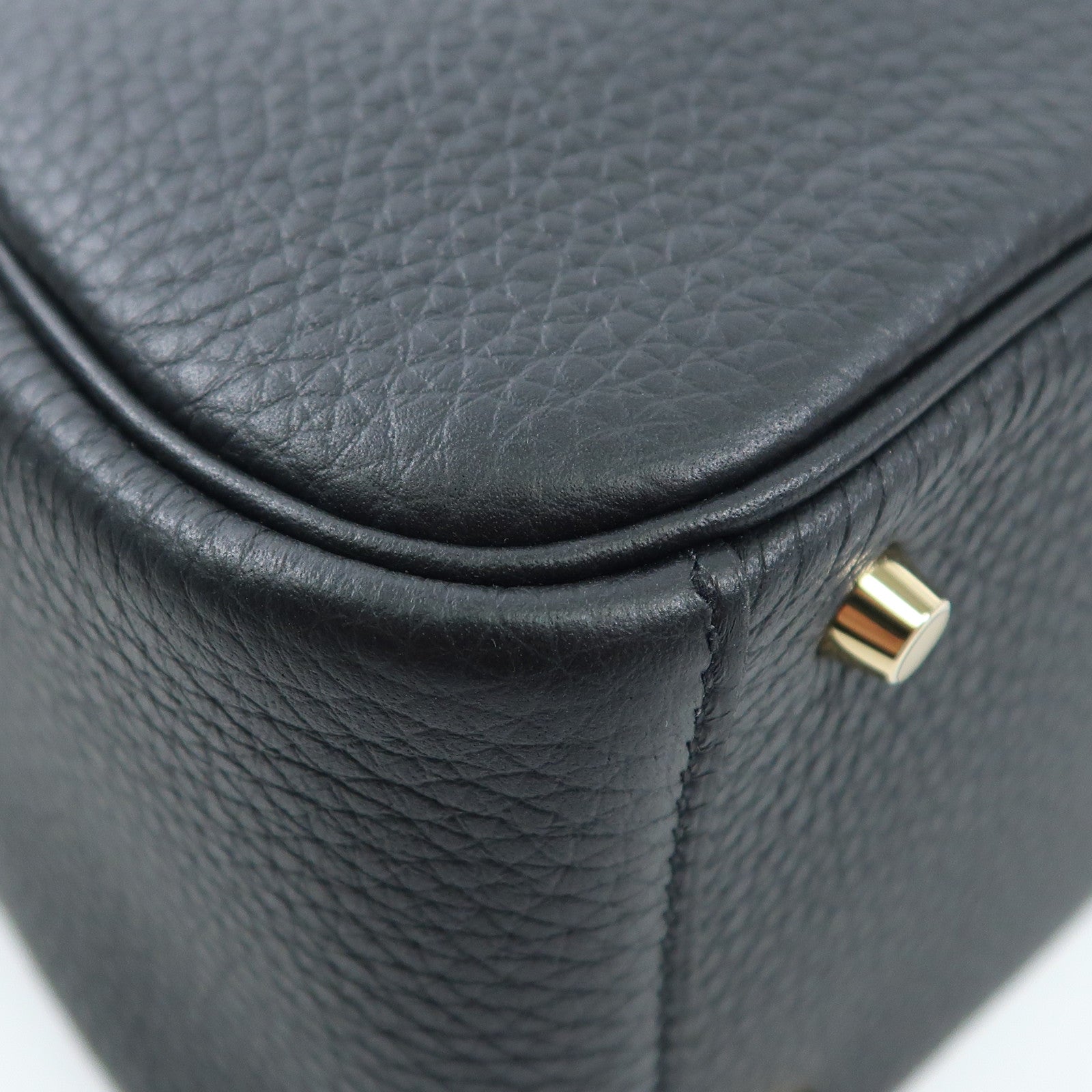 HERMES Clemence皮革Mini Lindy20金扣肩背袋Noir