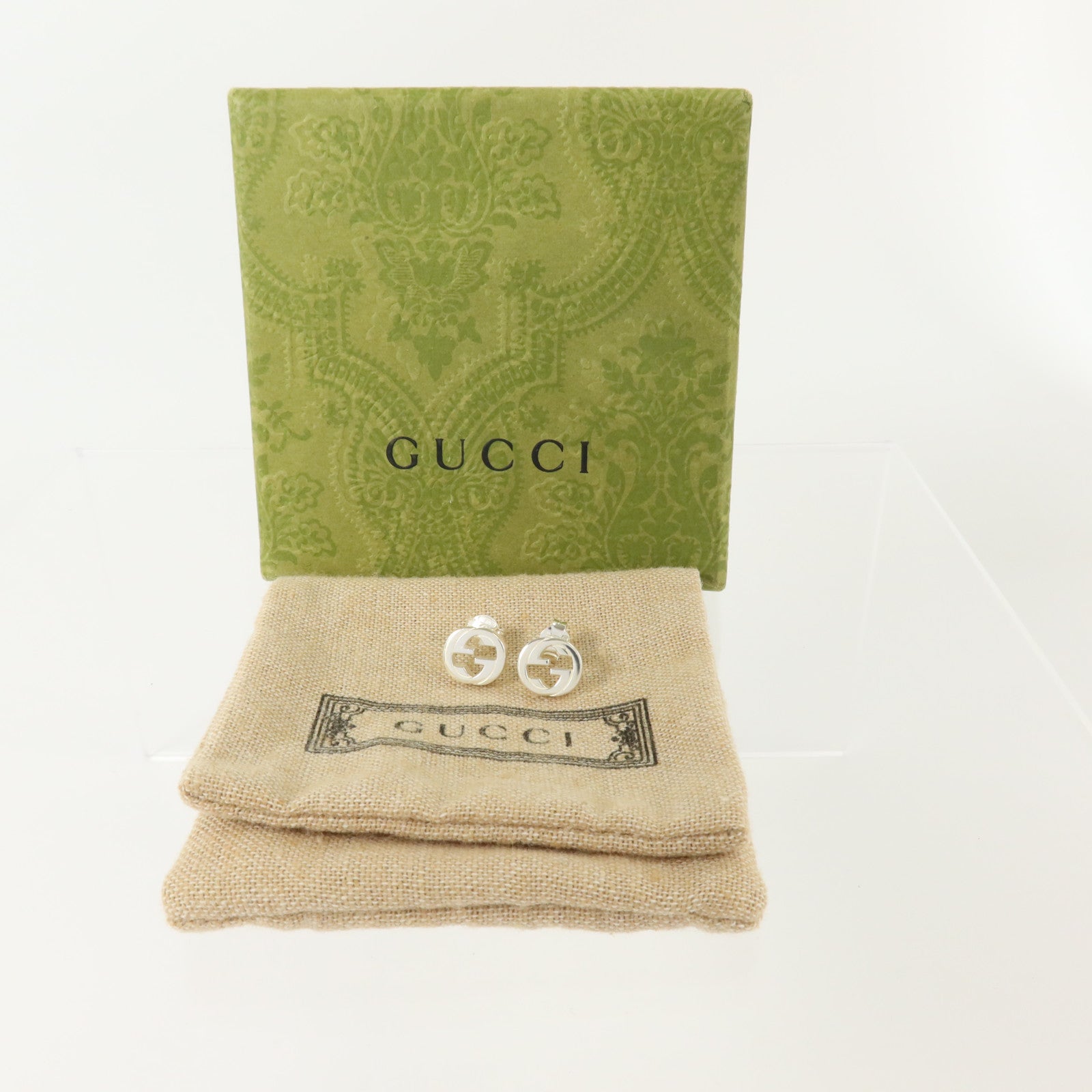 GUCCI 925純銀Interlocking G Earrings耳環