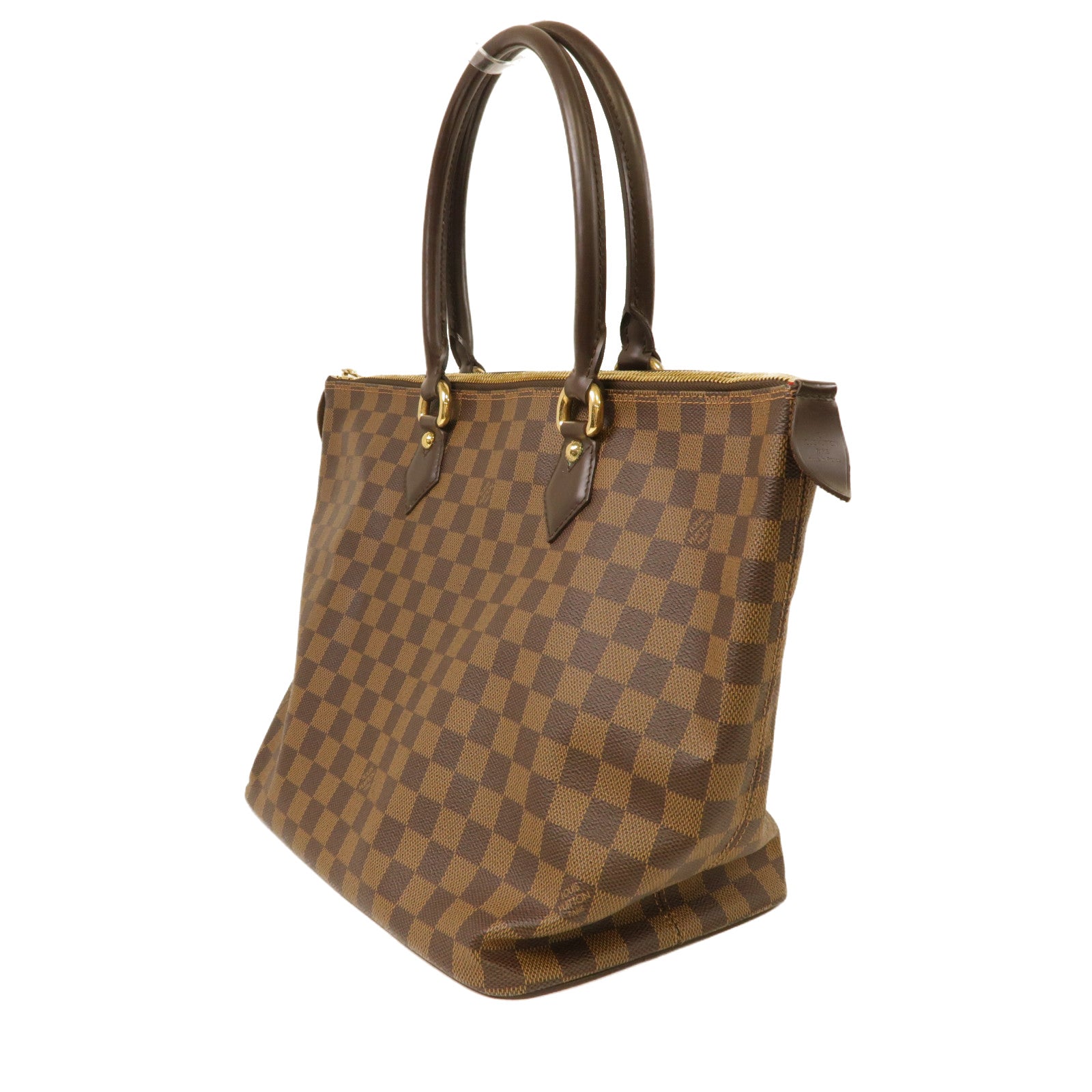 LOUIS VUITTON Damier Saleya MM金扣手挽袋啡色