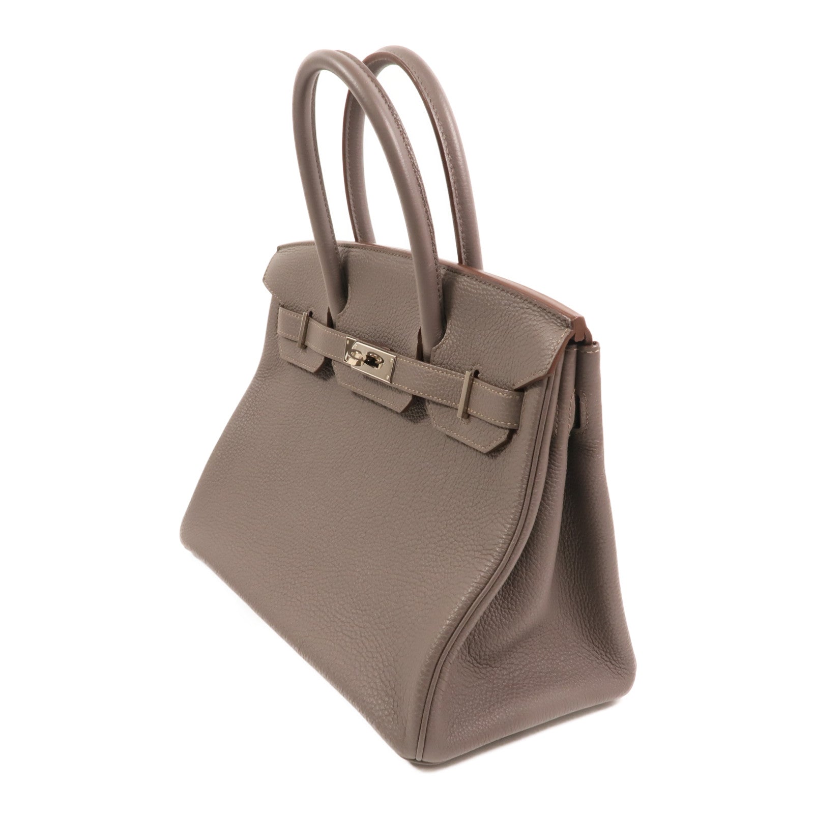 HERMES Togo皮革Birkin 30銀扣手挽袋Etain