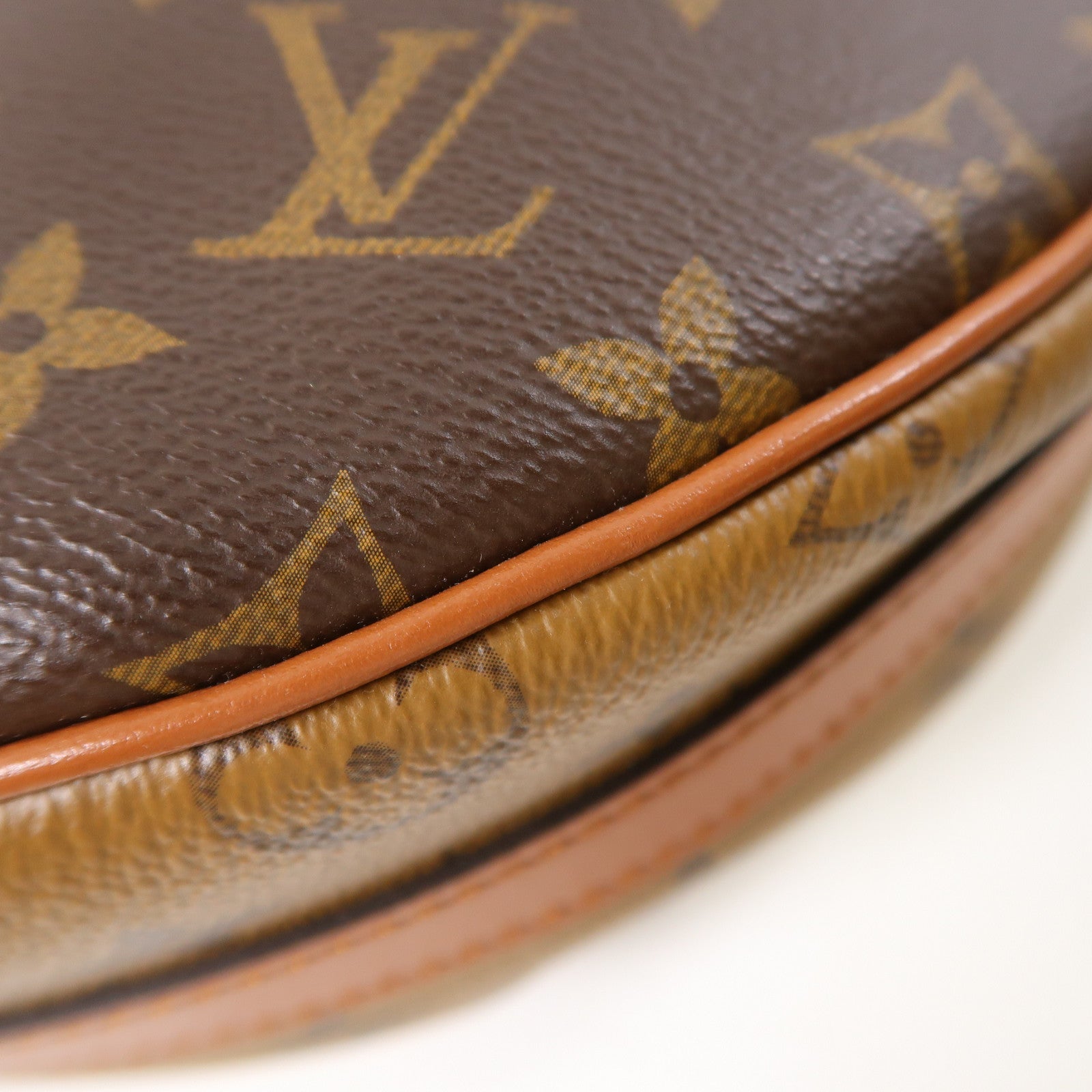 LOUIS VUITTON Monogram Reverse Loop Hobo金扣手挽肩背兩用袋棕色
