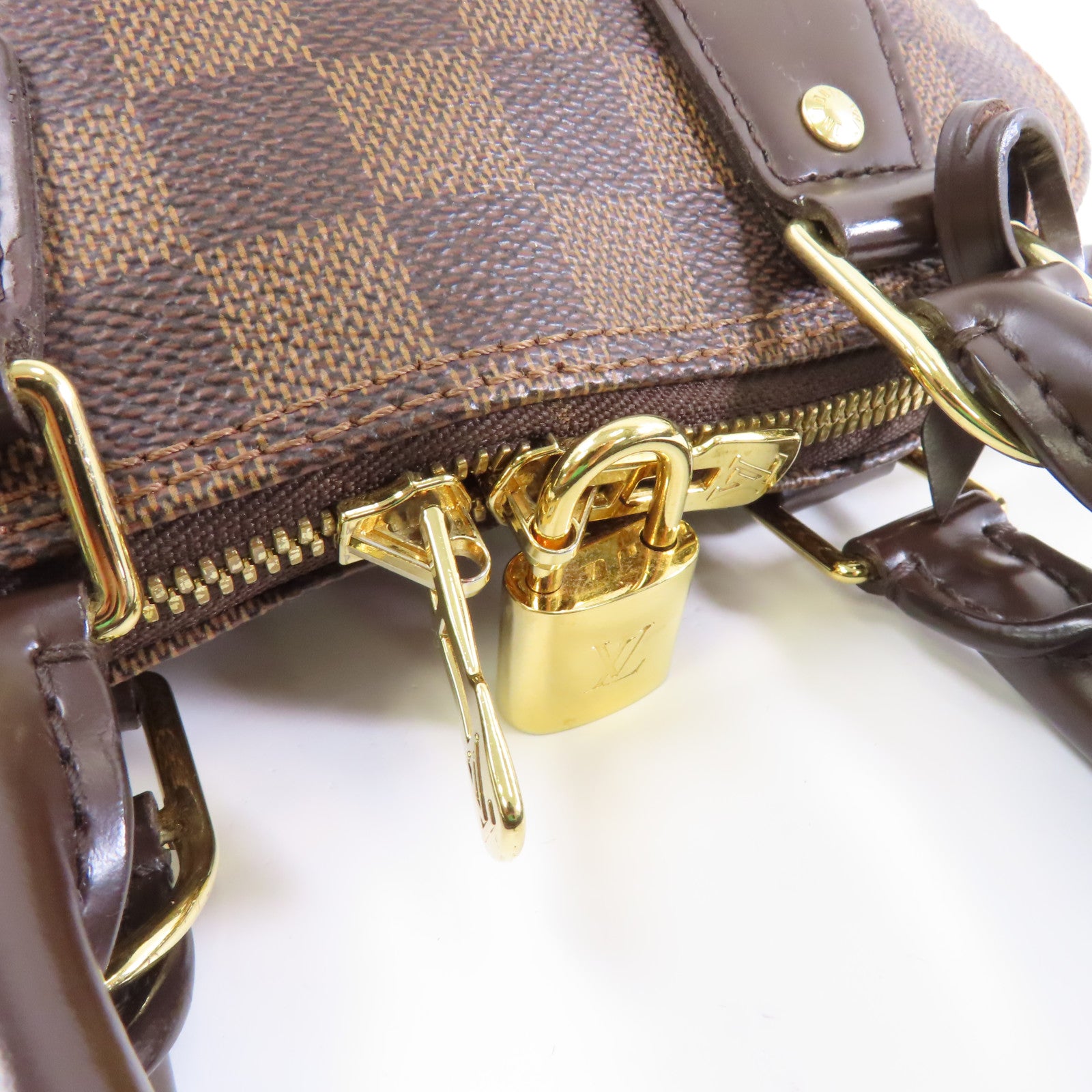 LOUIS VUITTON Damier Alma BB金扣手挽肩背兩用袋啡色