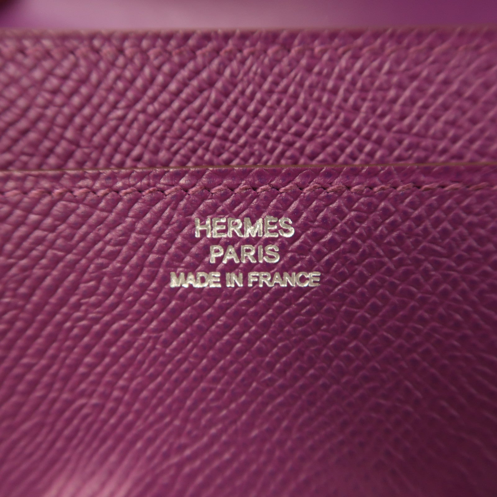 HERMES Epsom皮革Constance Long Wallet銀扣長錢包海葵紫色