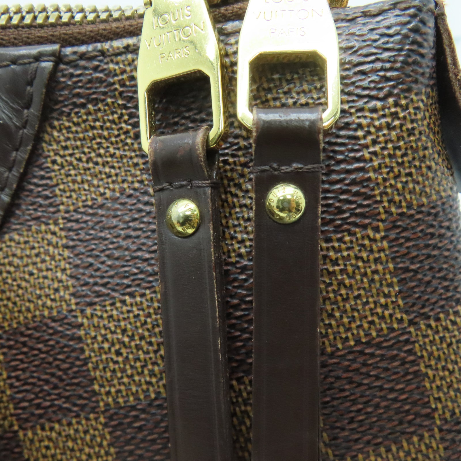 LOUIS VUITTON Damier Westminster GM gold buckle shoulder bag brown