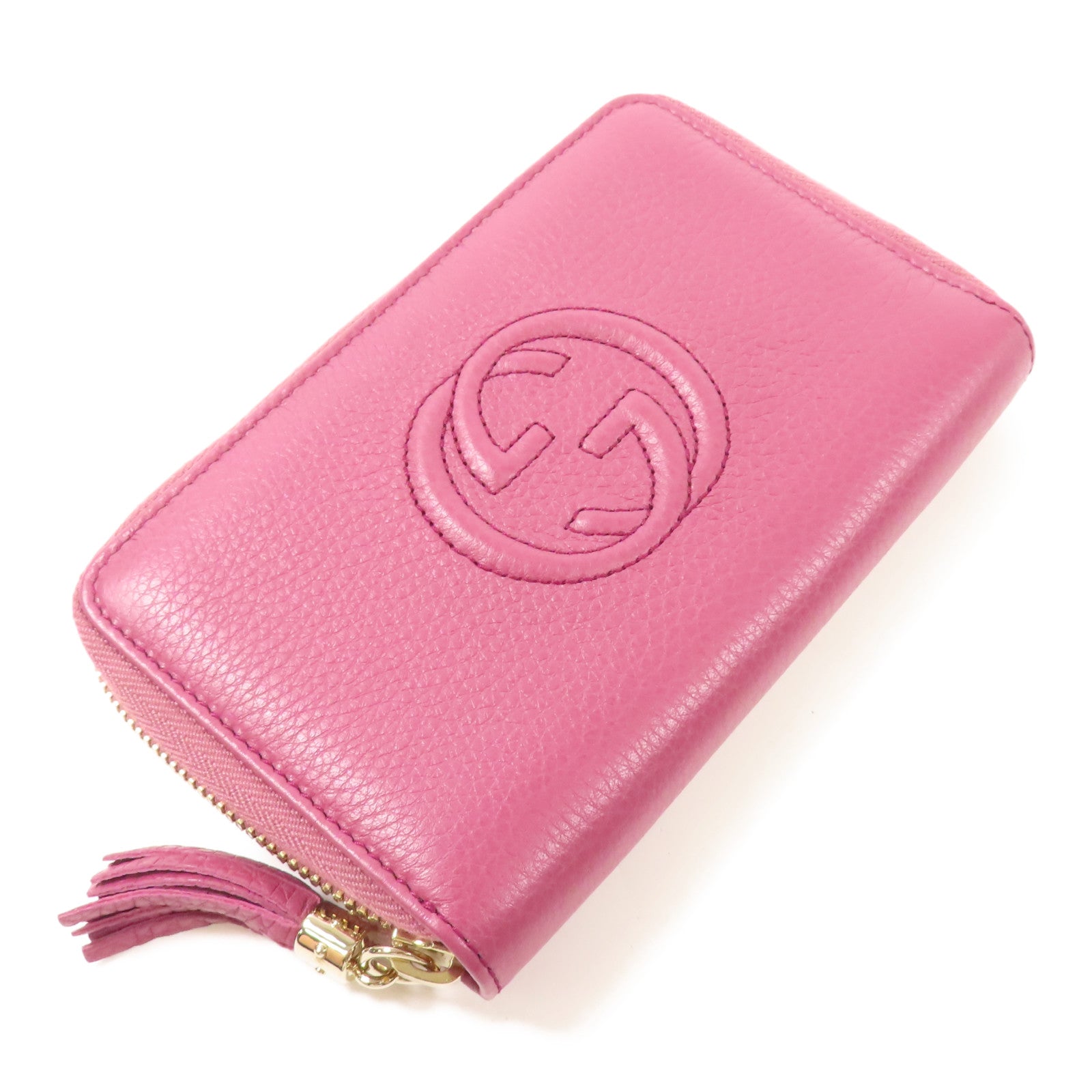 GUCCI GG GHW Wallet Calfskin Leather 354286 Purple