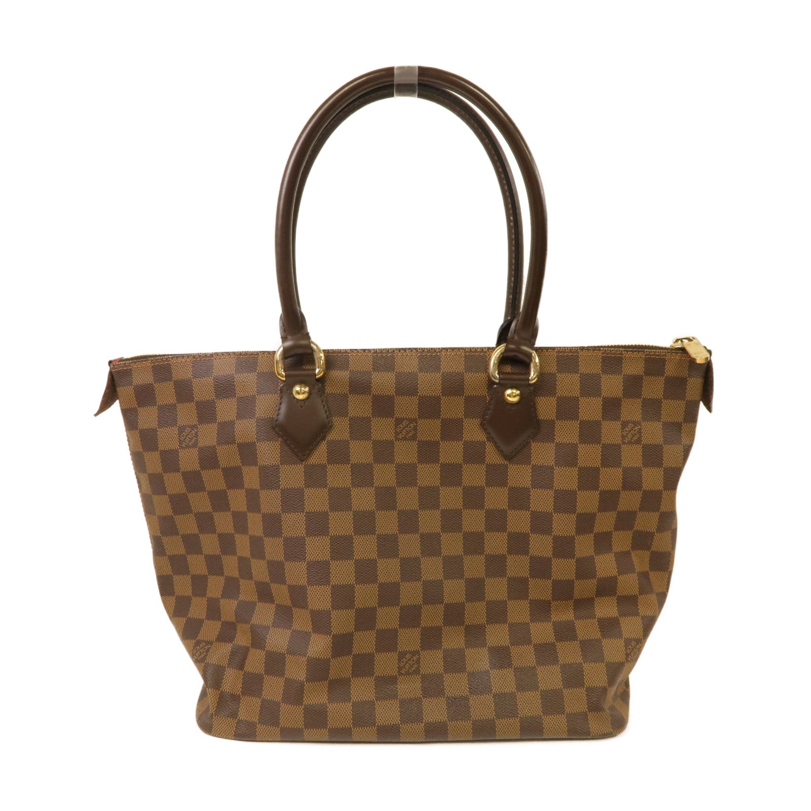 LOUIS VUITTON Damier Saleya MM金扣手挽袋啡色
